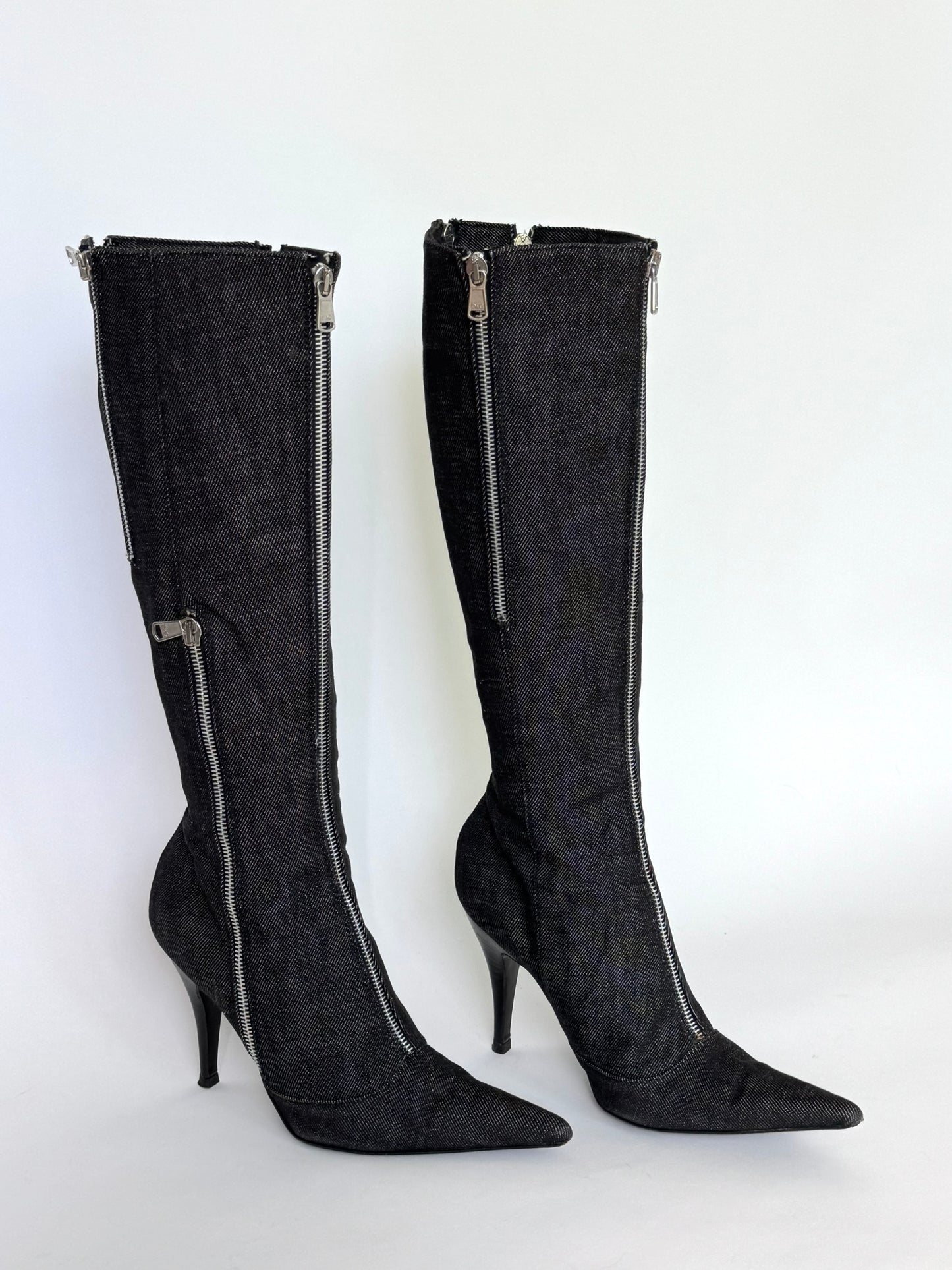 D&G Denim Zipper Boots (IT38.5 / US8-8.5)