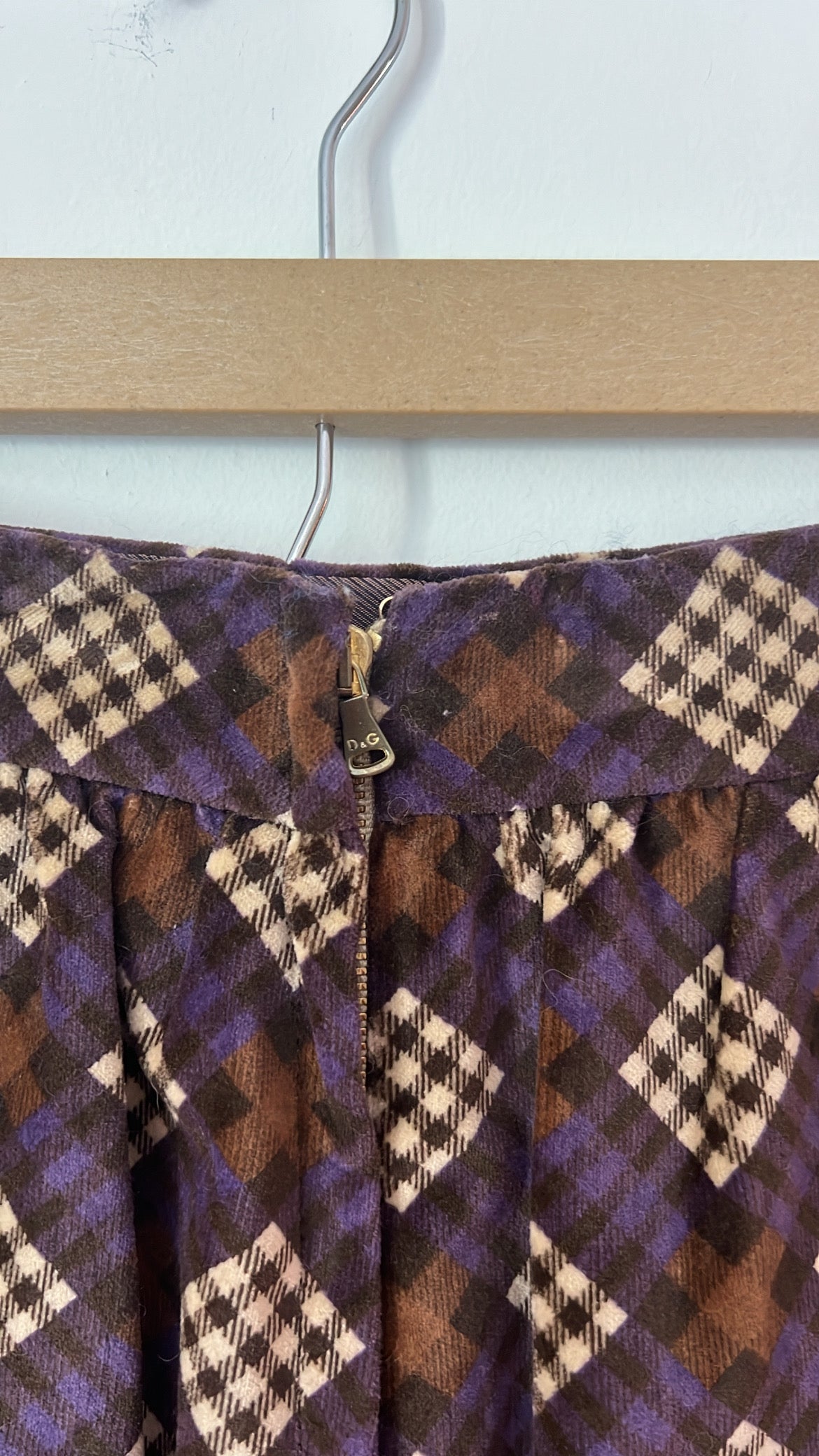D&G Plaid Velvet Skirt w/ Tags (IT42 / US S-M)