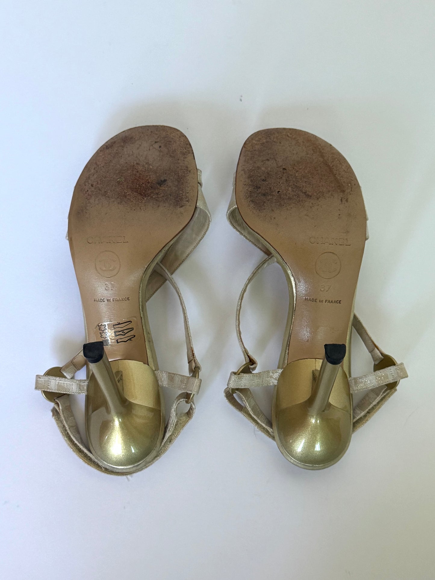 CHANEL Gold Slingbacks (IT37 / US7-7.5)