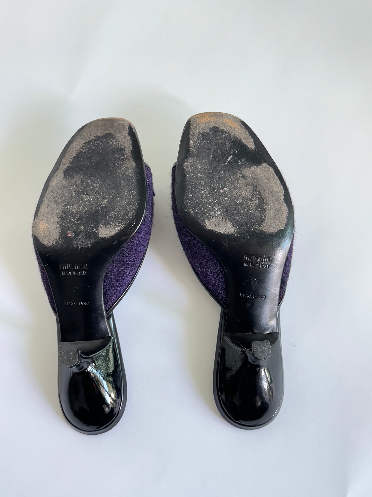 90's Miu Miu Rose Tweed Sandal (IT37 / US7-7.5)