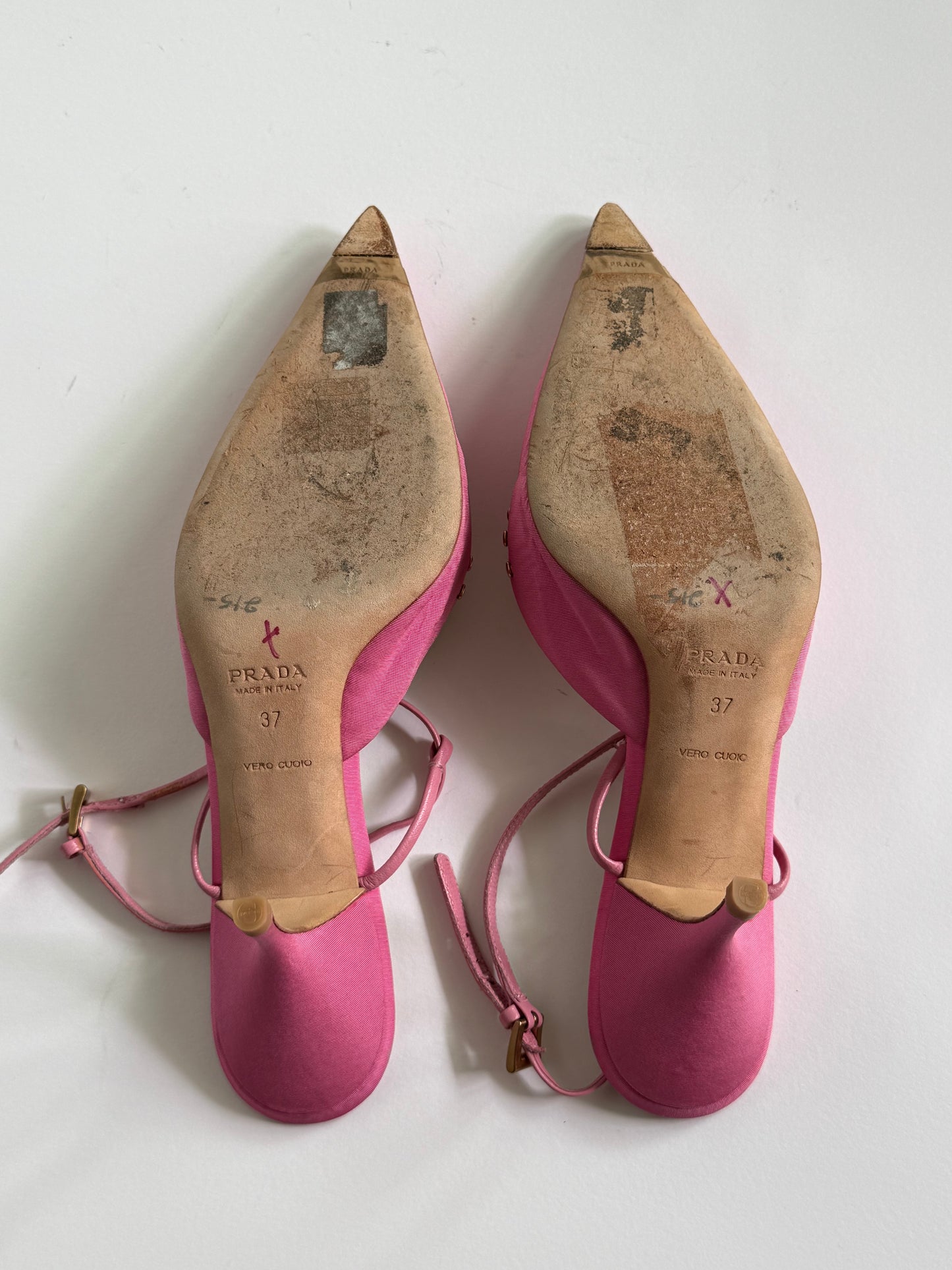 Prada Pink Bejeweled Slingbacks (IT37 / US6.5-7)