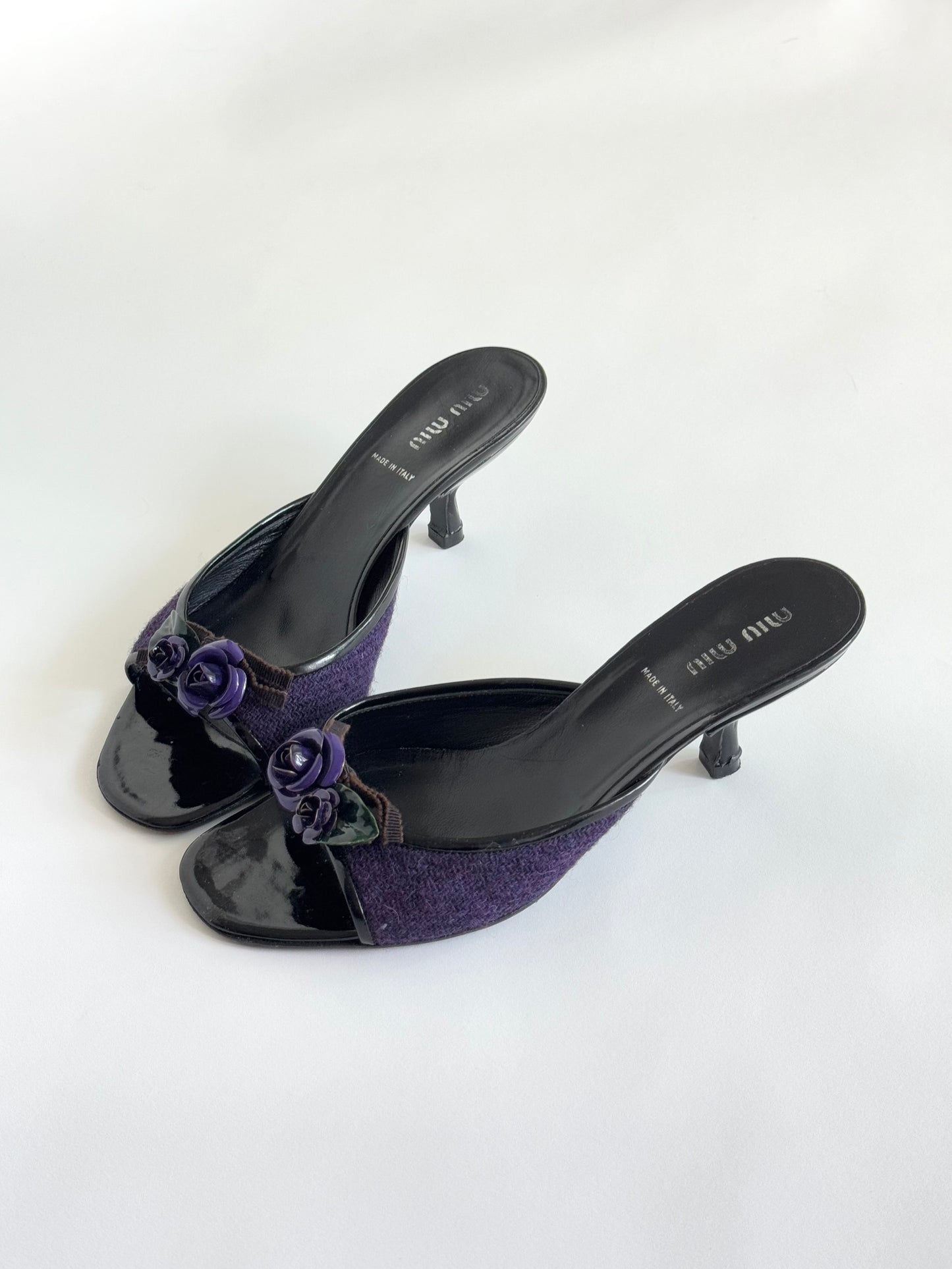 90's Miu Miu Rose Tweed Sandal (IT37 / US7-7.5)