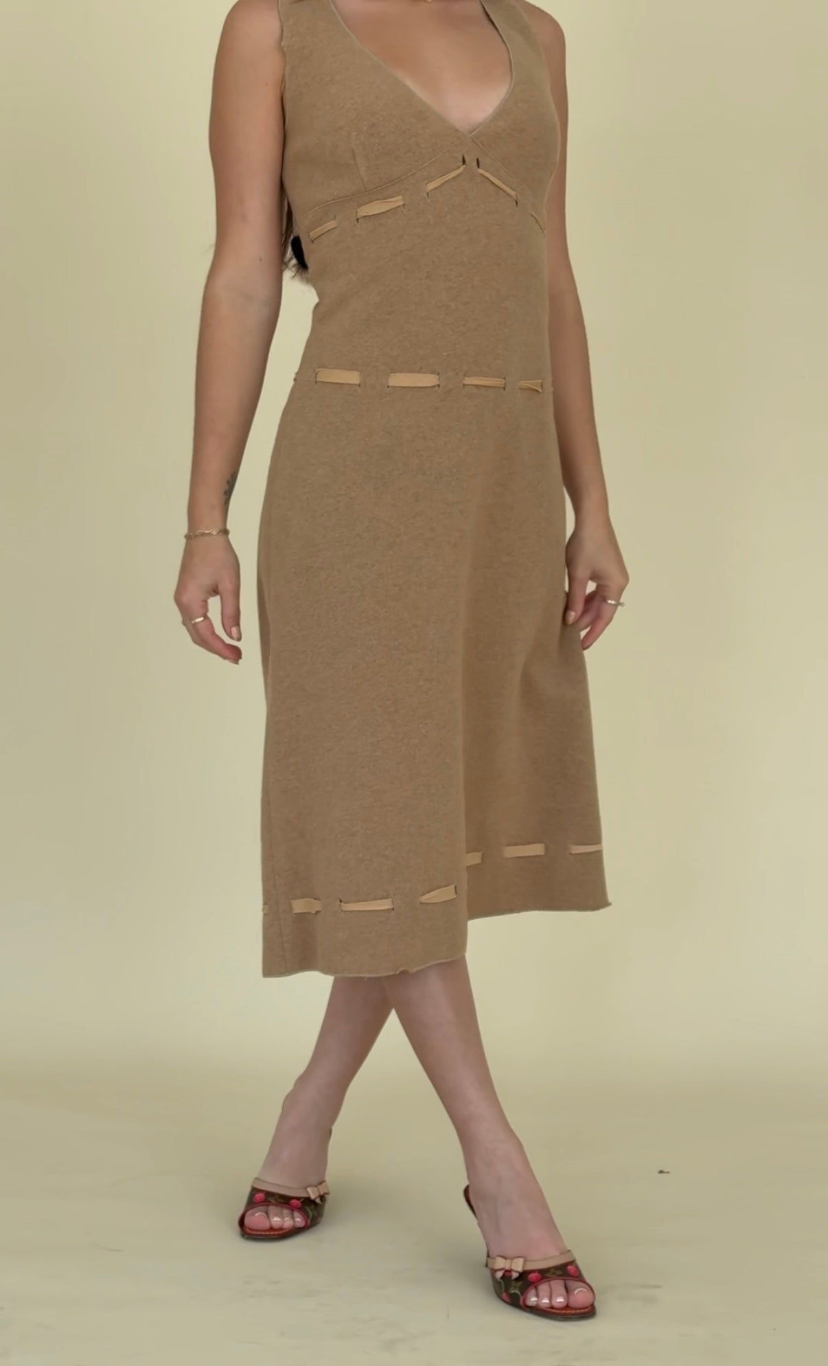 F/W1996 Miu Miu Tan Wool Dress (IT40 / US S)