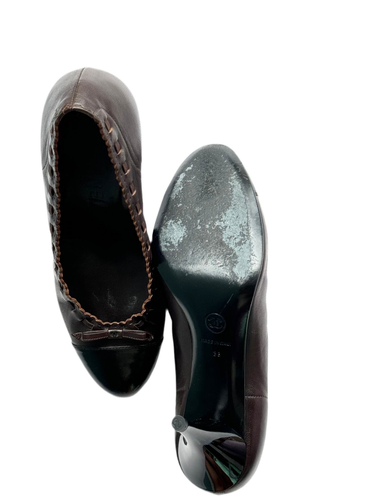 Vintage CHANEL Chocolate CC Pumps (IT38 / US7-7.5)