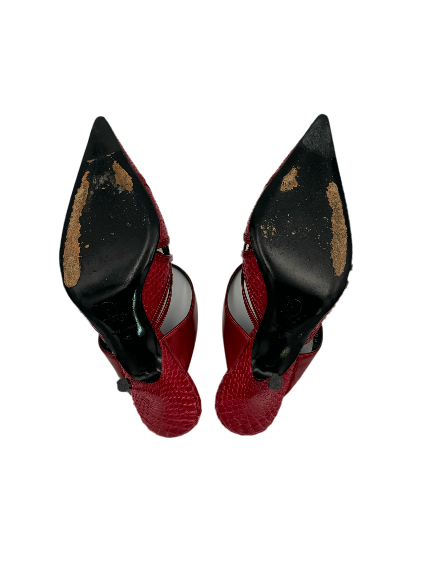 Christian Dior (Galliano Era) Red Python Heels (IT37 / US6-6.5)