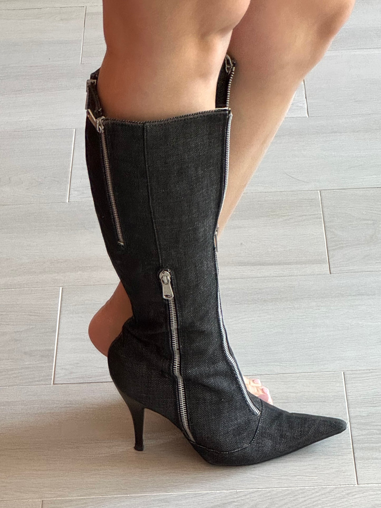 D&G Denim Zipper Boots (IT38.5 / US8-8.5)