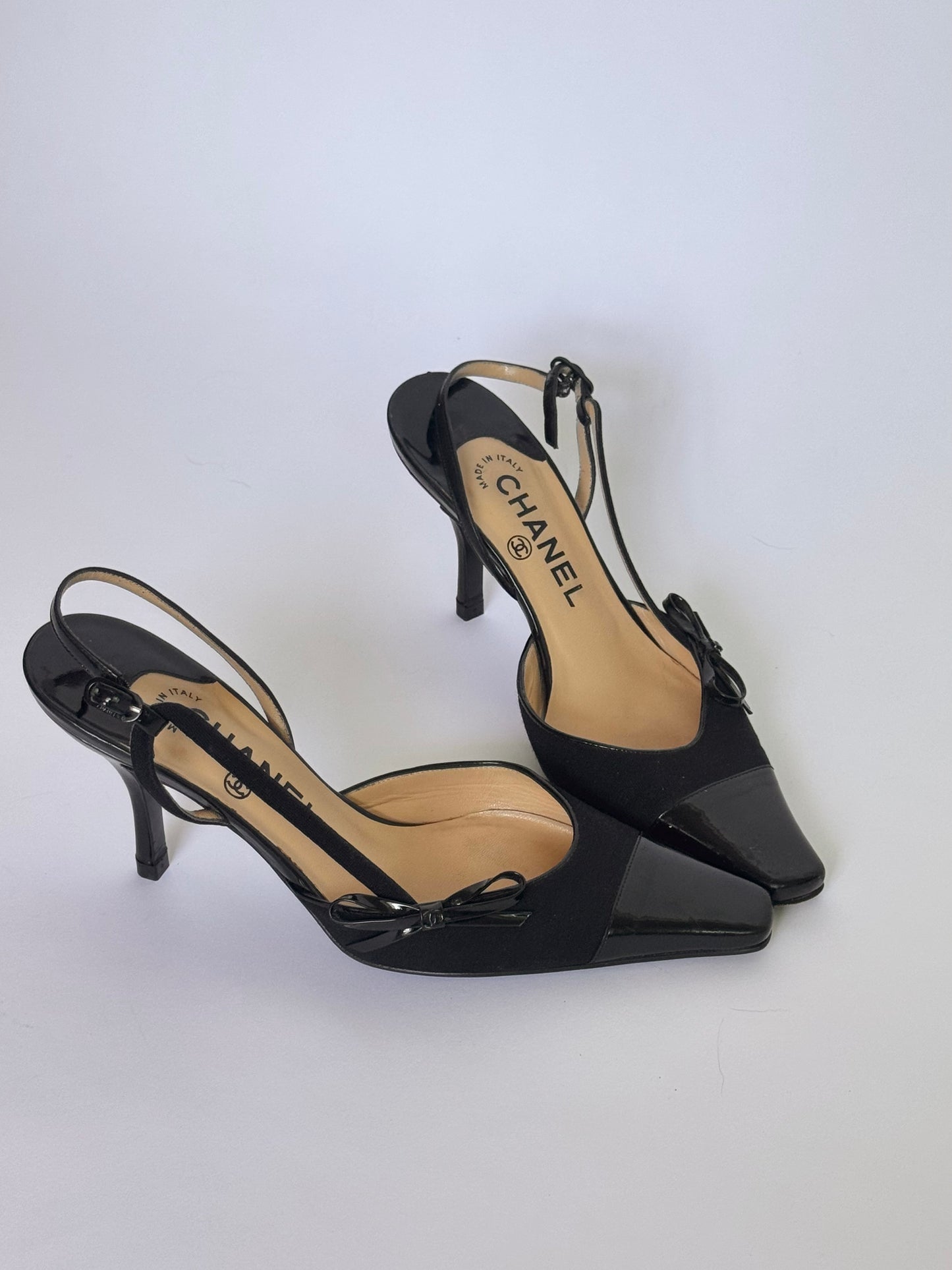CHANEL Leather Black Slingbacks (IT36 / US5.5-6)