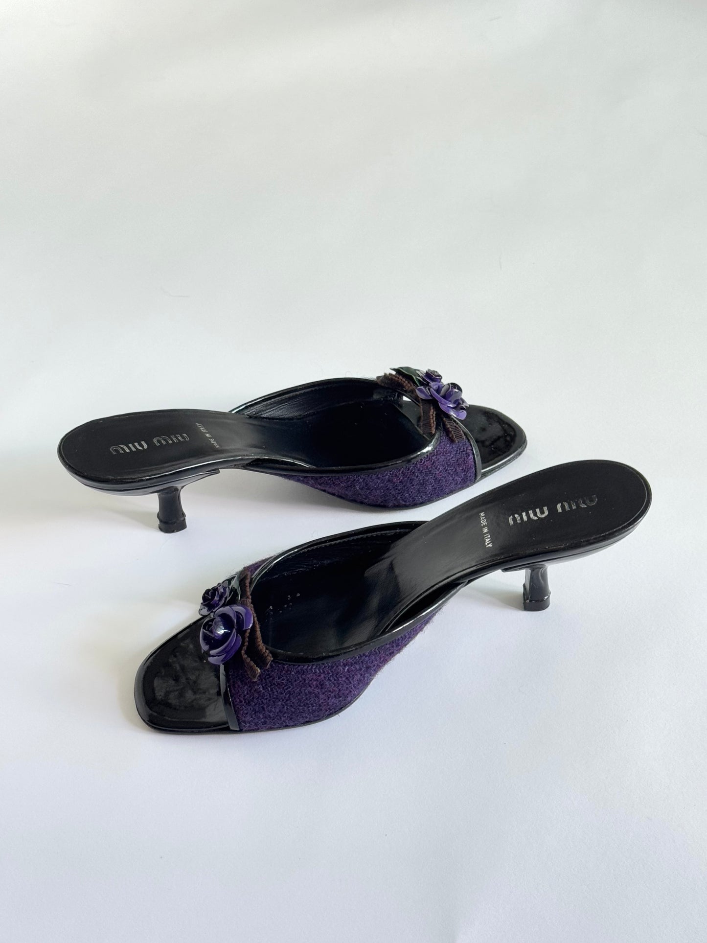 90's Miu Miu Rose Tweed Sandal (IT37 / US7-7.5)