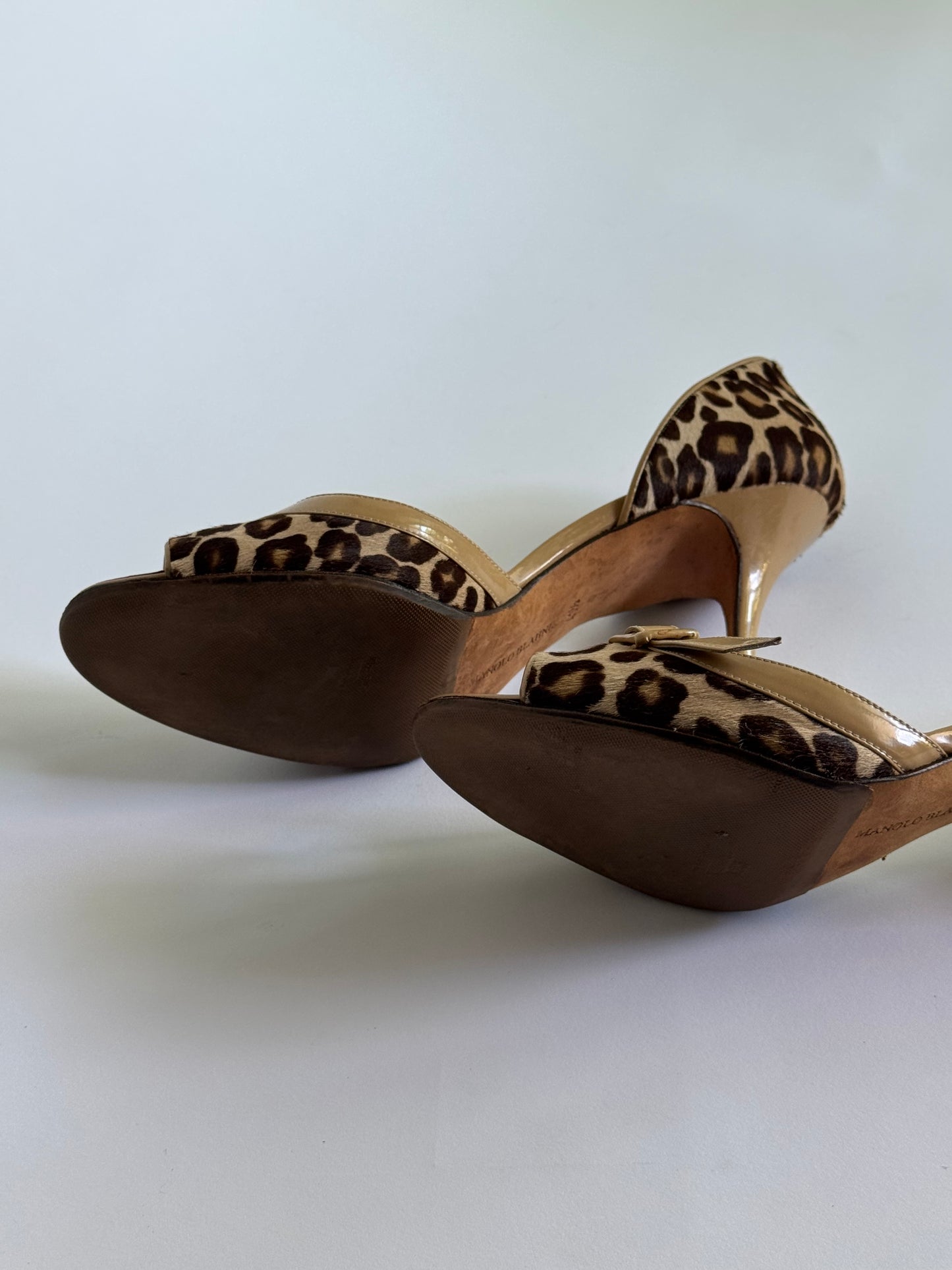 Manolo Blahnik Ponyhair Cheetah Buckle D'Orsay Pumps (IT41.5 / US11-11.5)