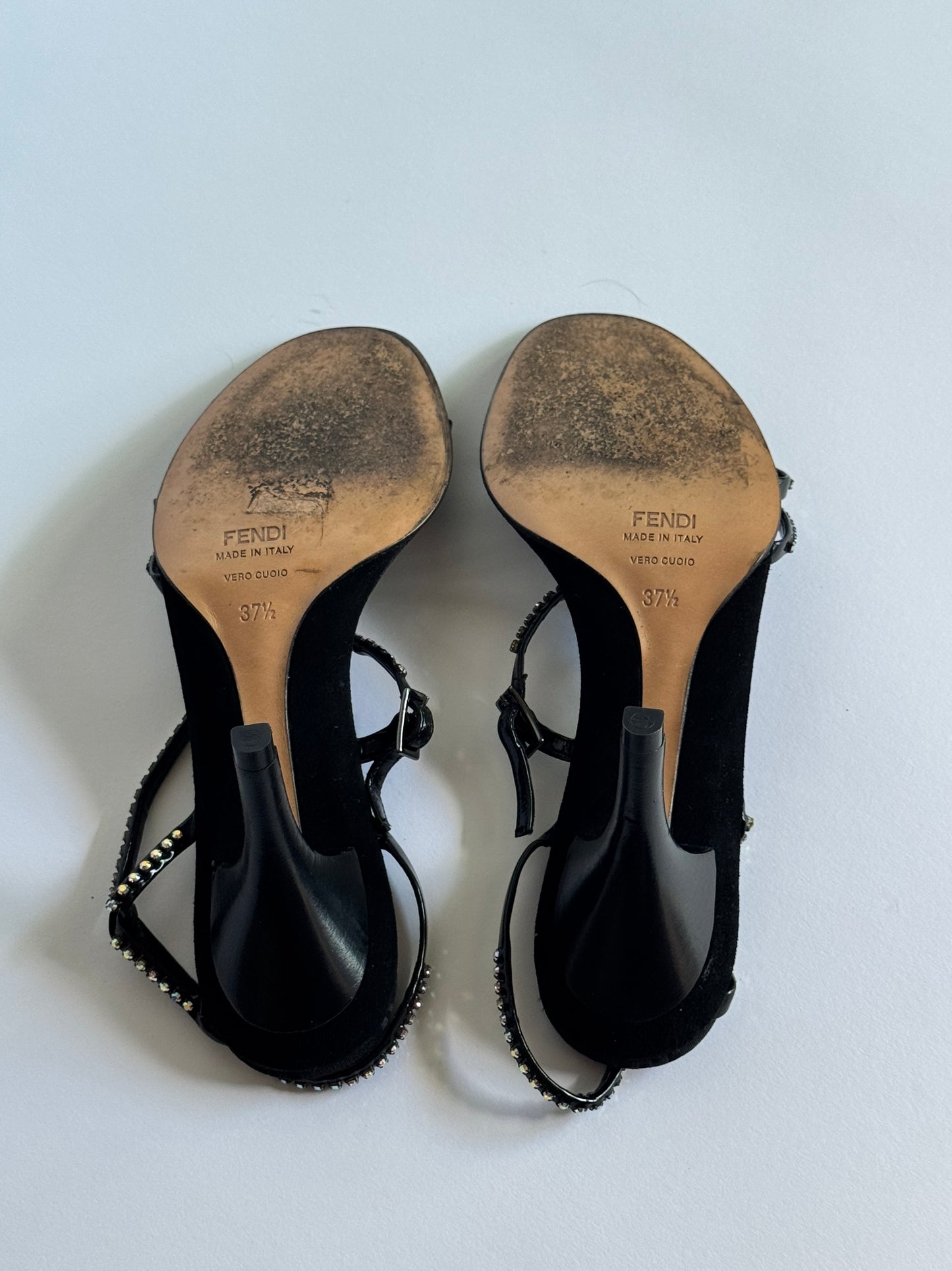 Fendi Black Monogram Jewel Sandals (IT37.5 / US7-7.5)