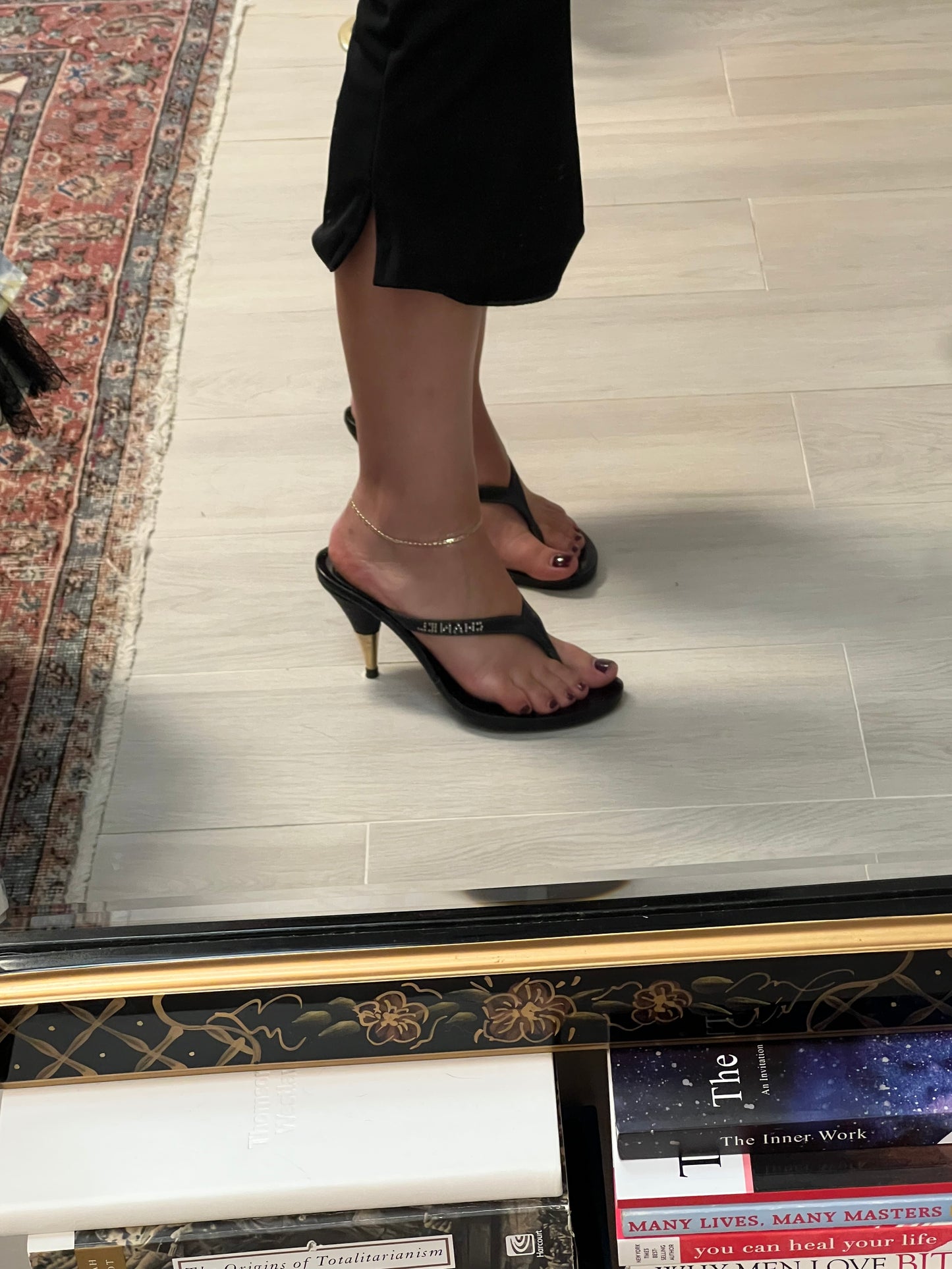 CHANEL 2003 Black Rhinestone Sandals (IT40 / US9-9.5)