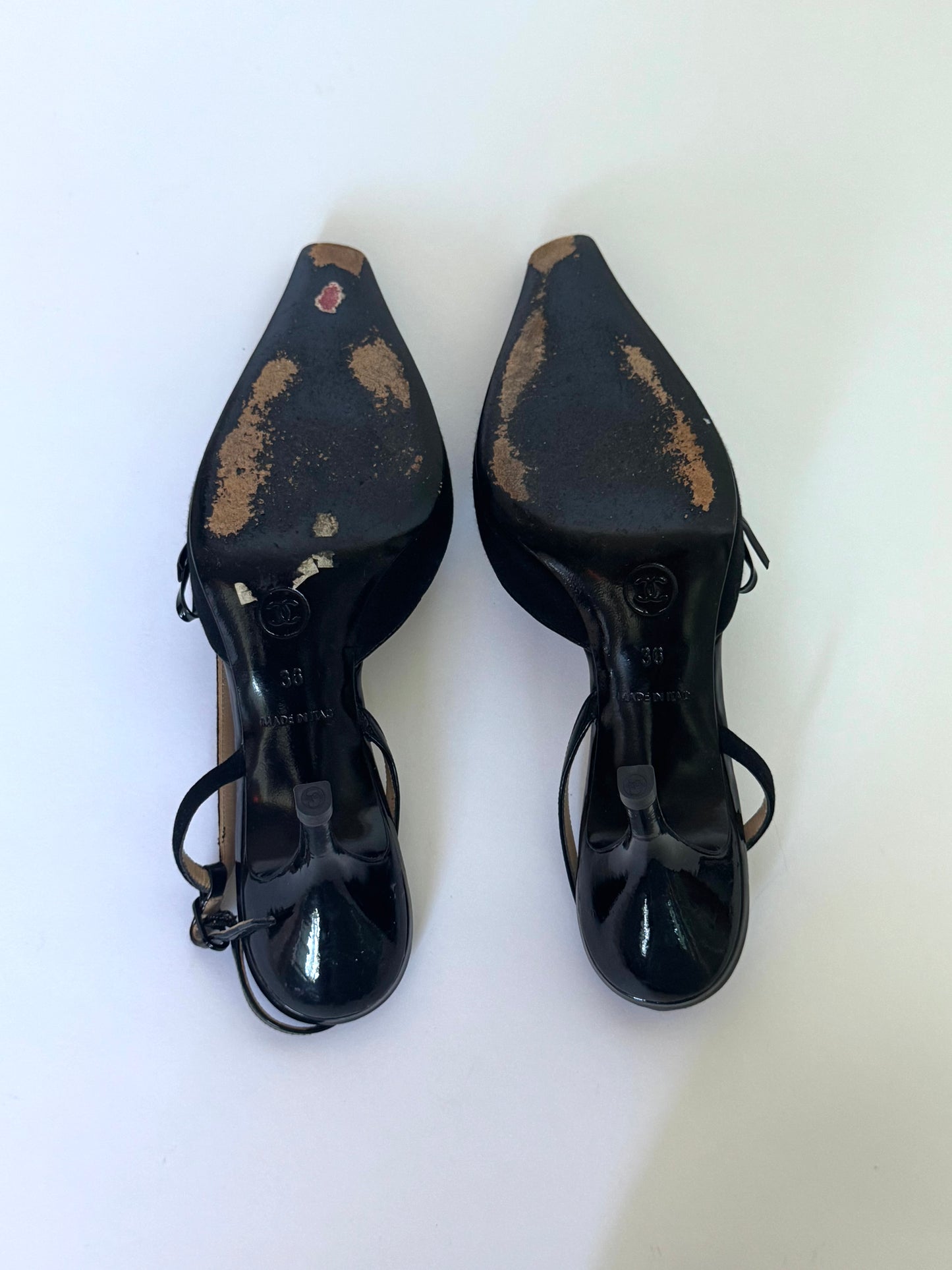CHANEL Leather Black Slingbacks (IT36 / US5.5-6)