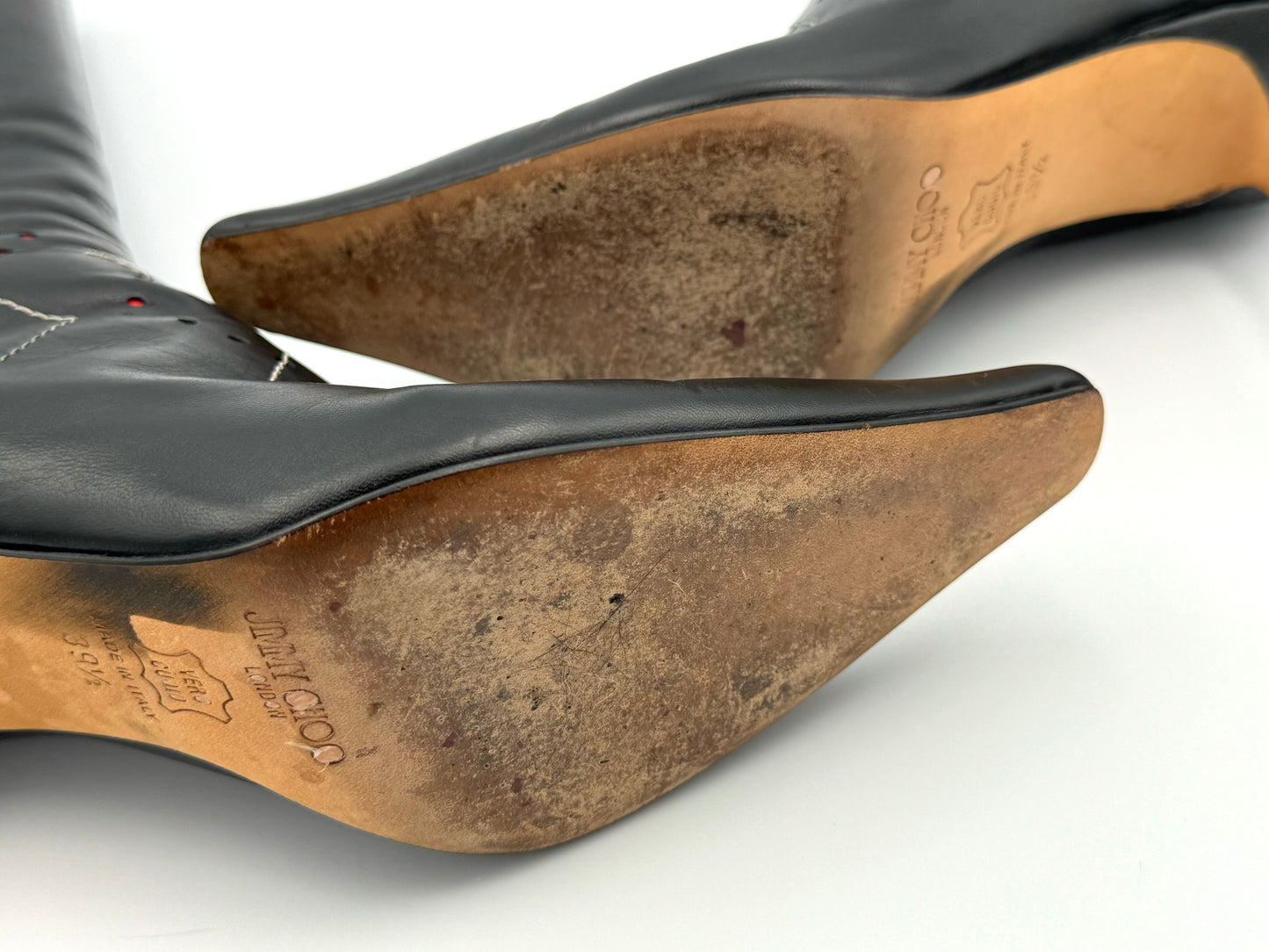 Vintage Jimmy Choo Black Leather Boots (IT39.5 / US8)