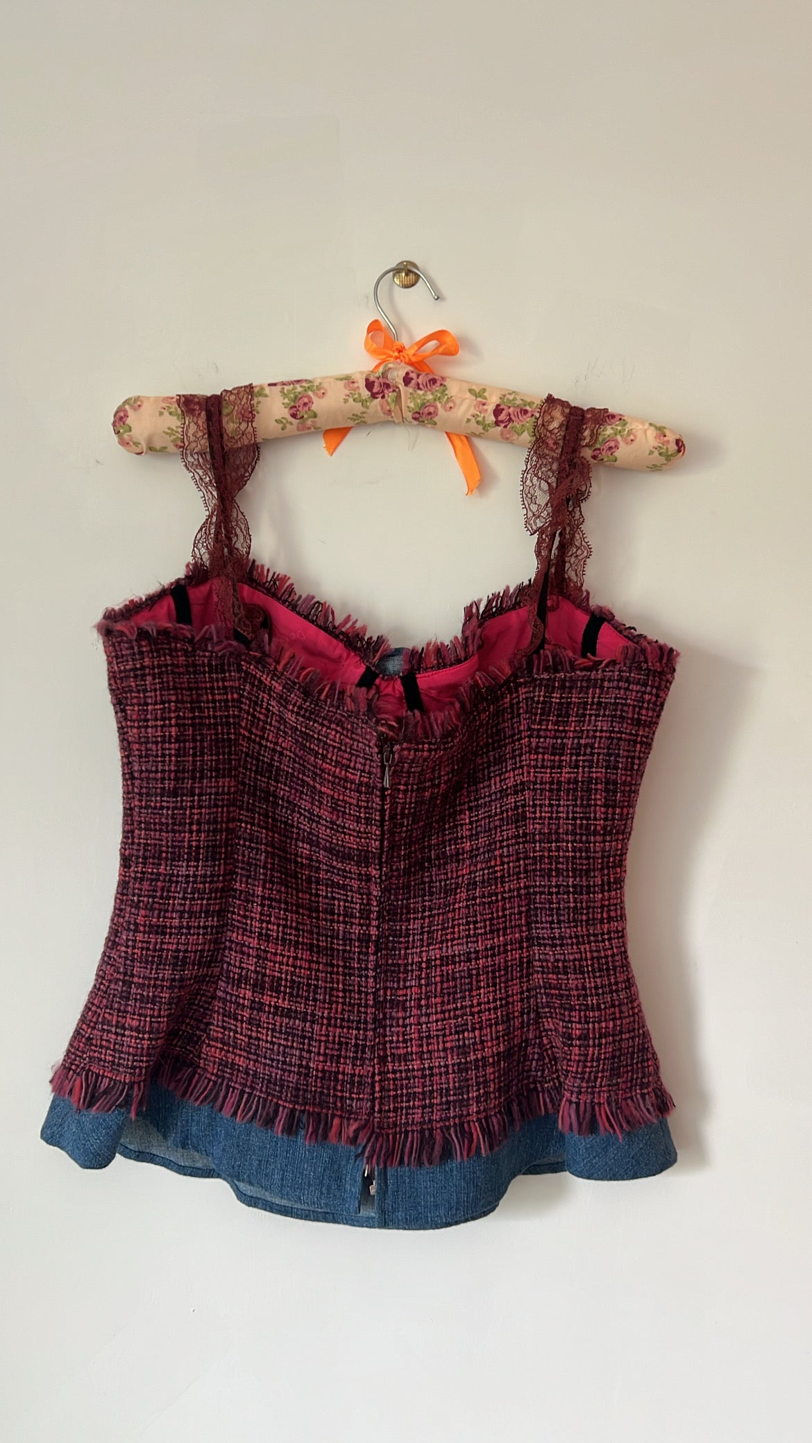 D&G Tweed Rose Corset Top (M-L)