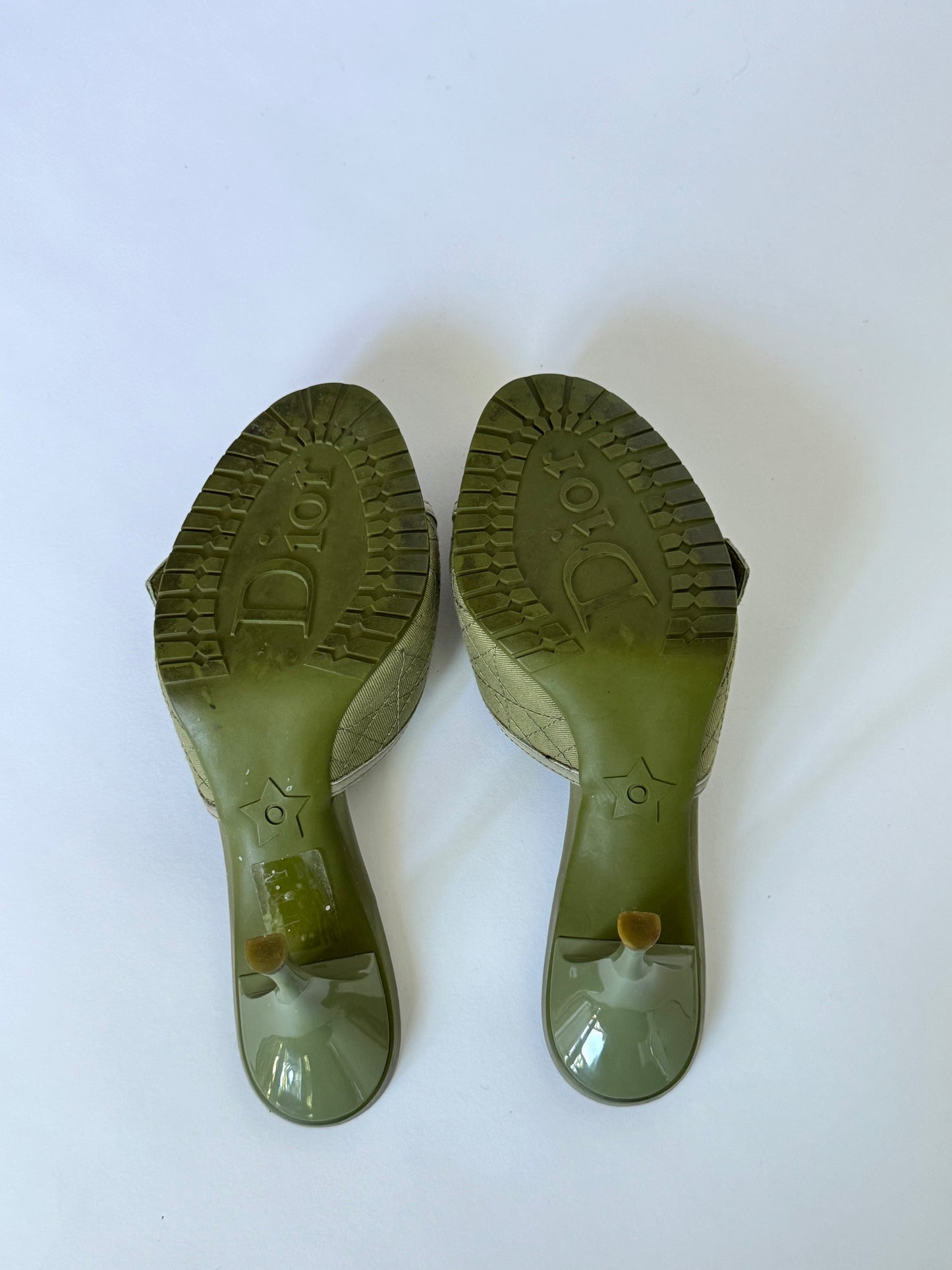 Christian Dior Rasta Cannage Green Slides (IT37.5 / US7-7.5)
