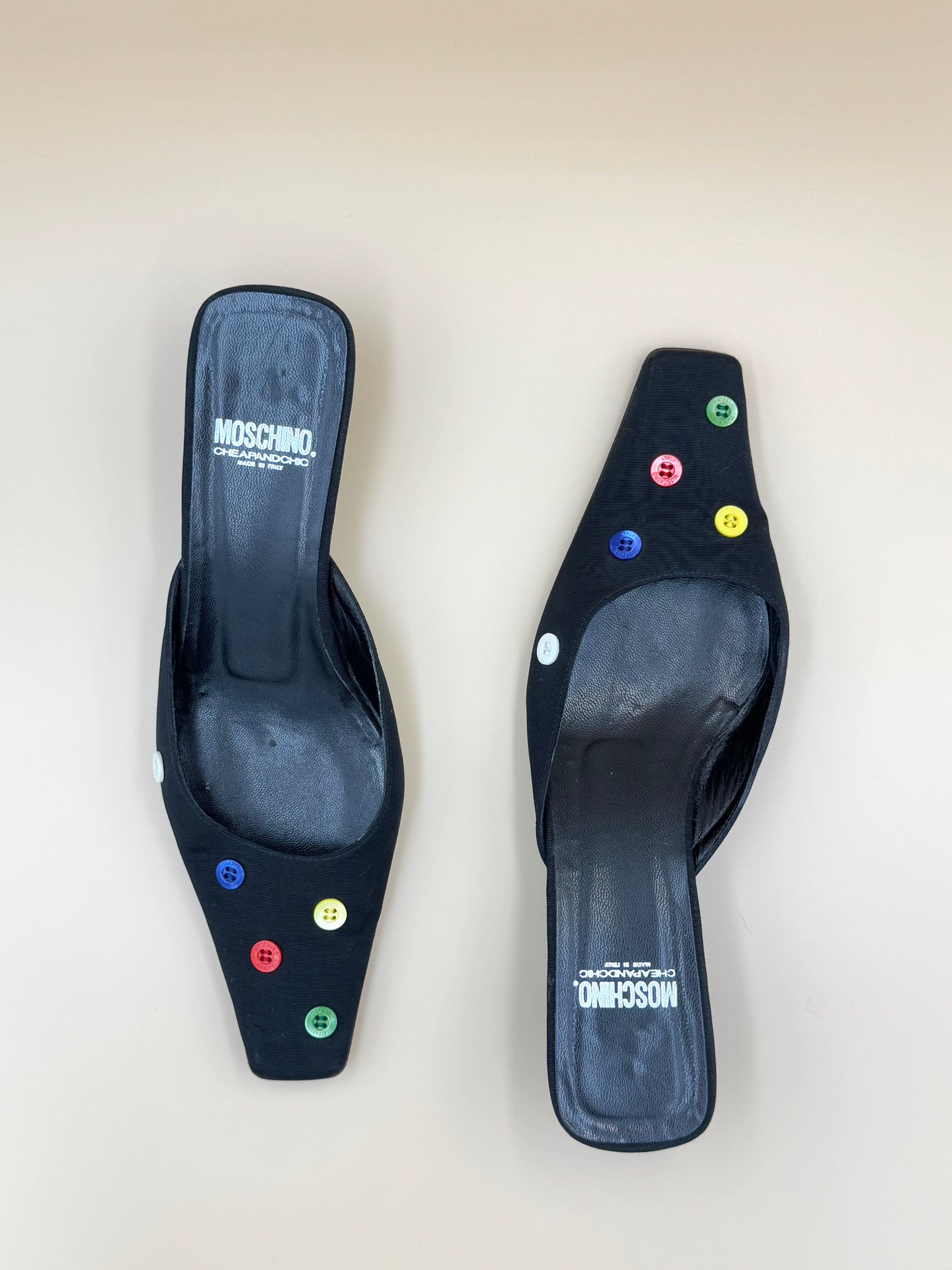 Moschino Button Mules (IT38 / US8-8.5)