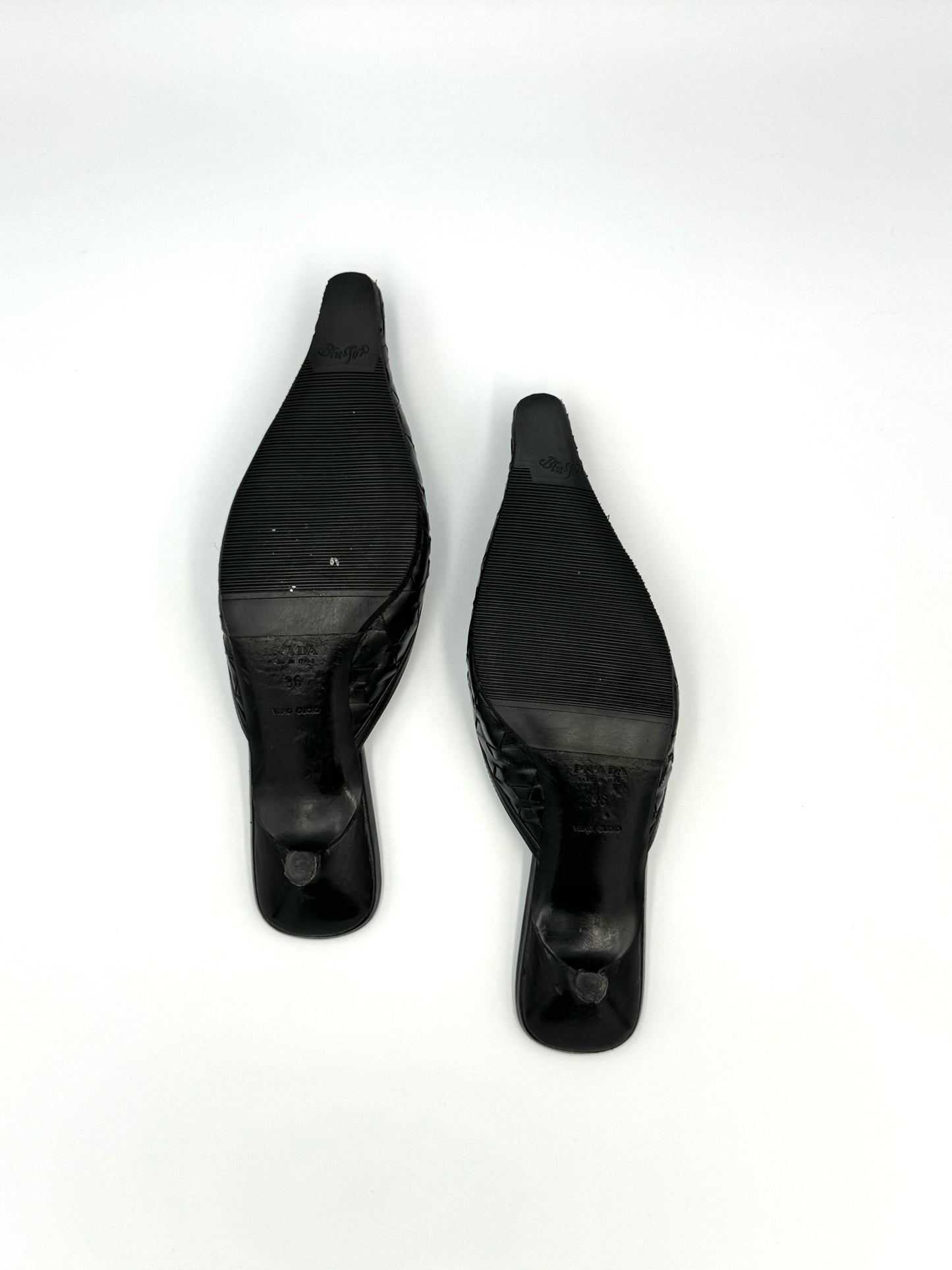 1999 Prada Black Leather Mules (IT36 / US5.5-6)