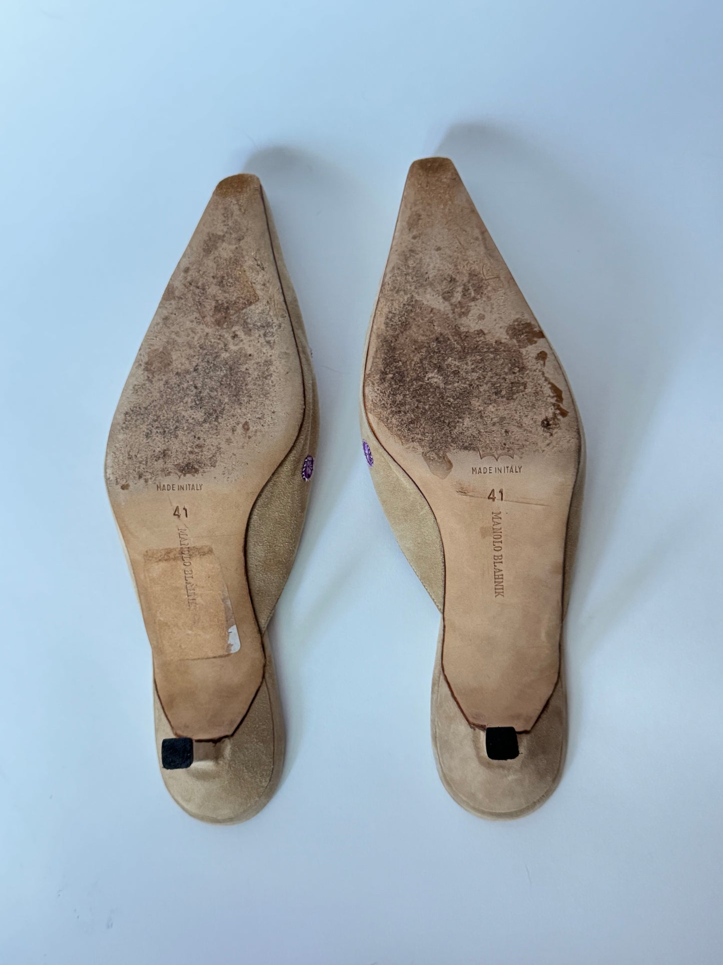 Vintage Manolo Blahnik Suede Mules (IT41 / US9-9.5)