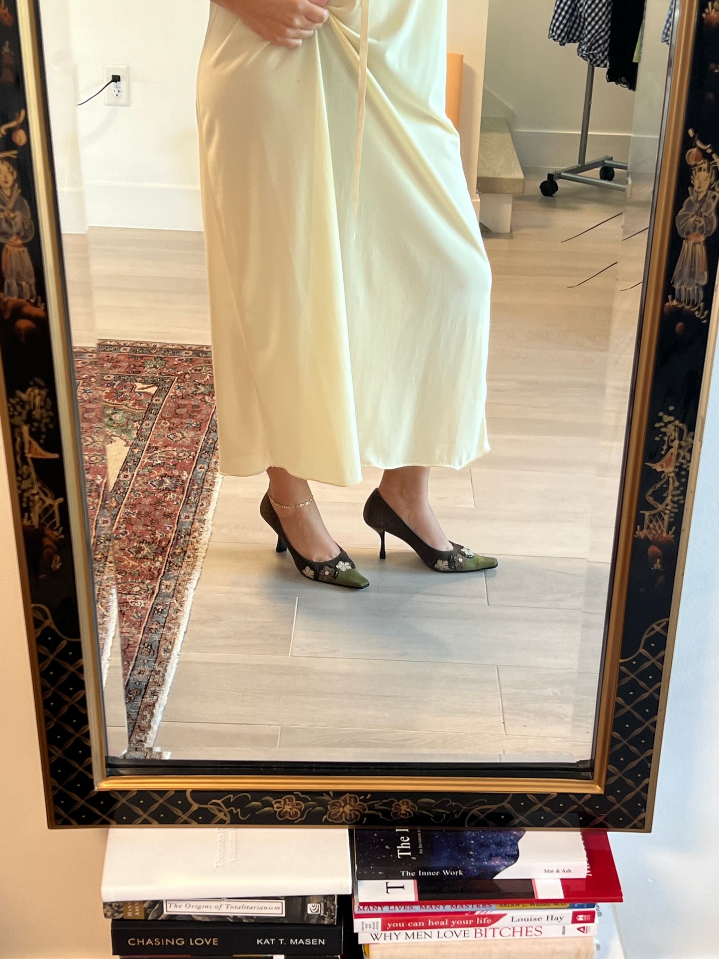 Vintage Moschino Cheap and Chic Suede Floral Pumps (IT37 / US7.5-8)