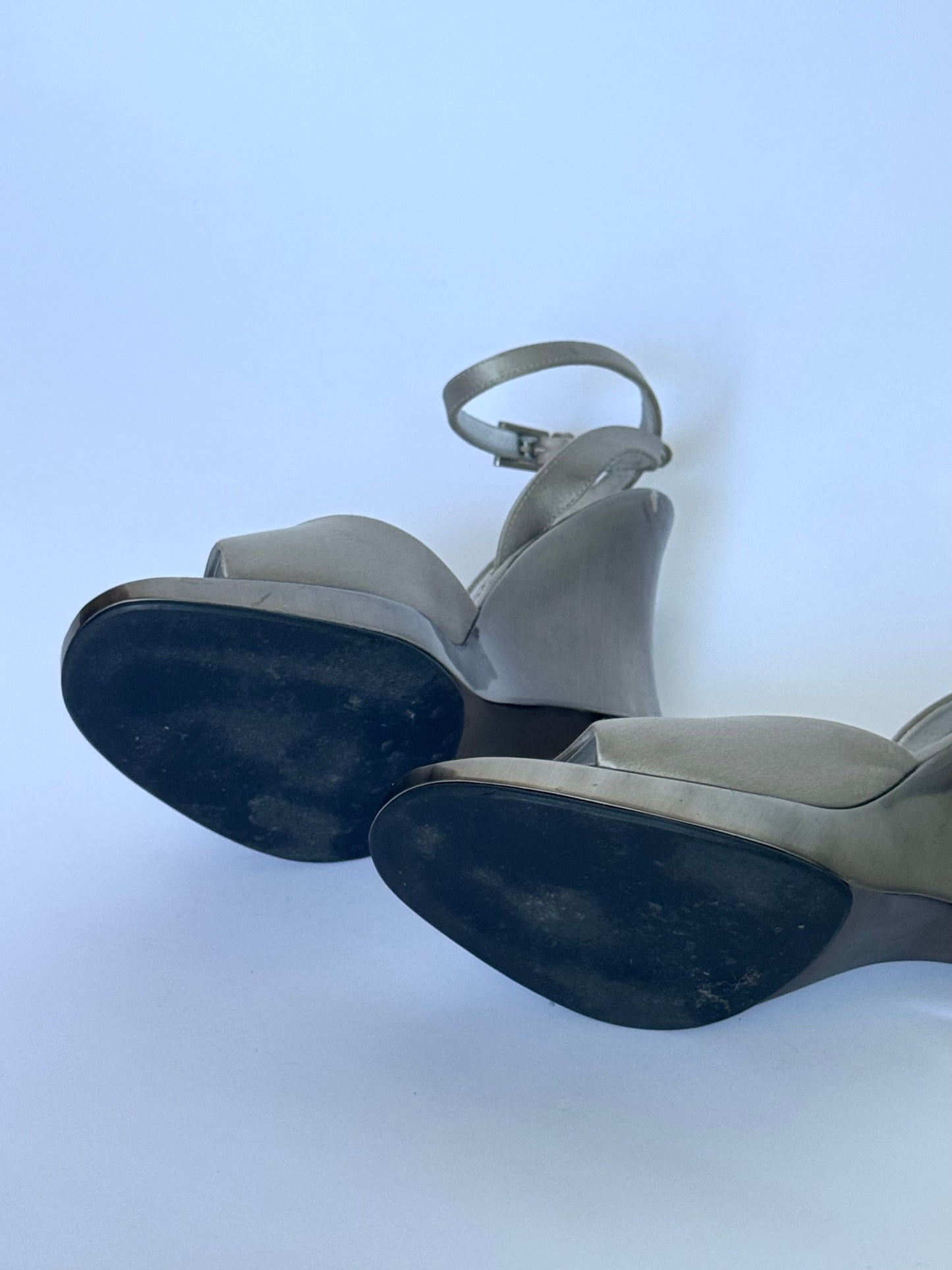 SS98 Prada Metallic Slingback Wedges (US6-6.5)