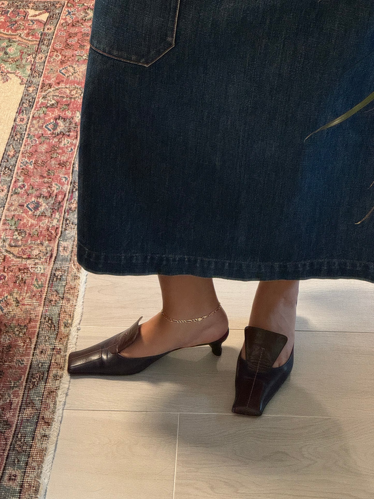 Prada Burgundy and Brown Leather Mules (IT37.5 / US7)