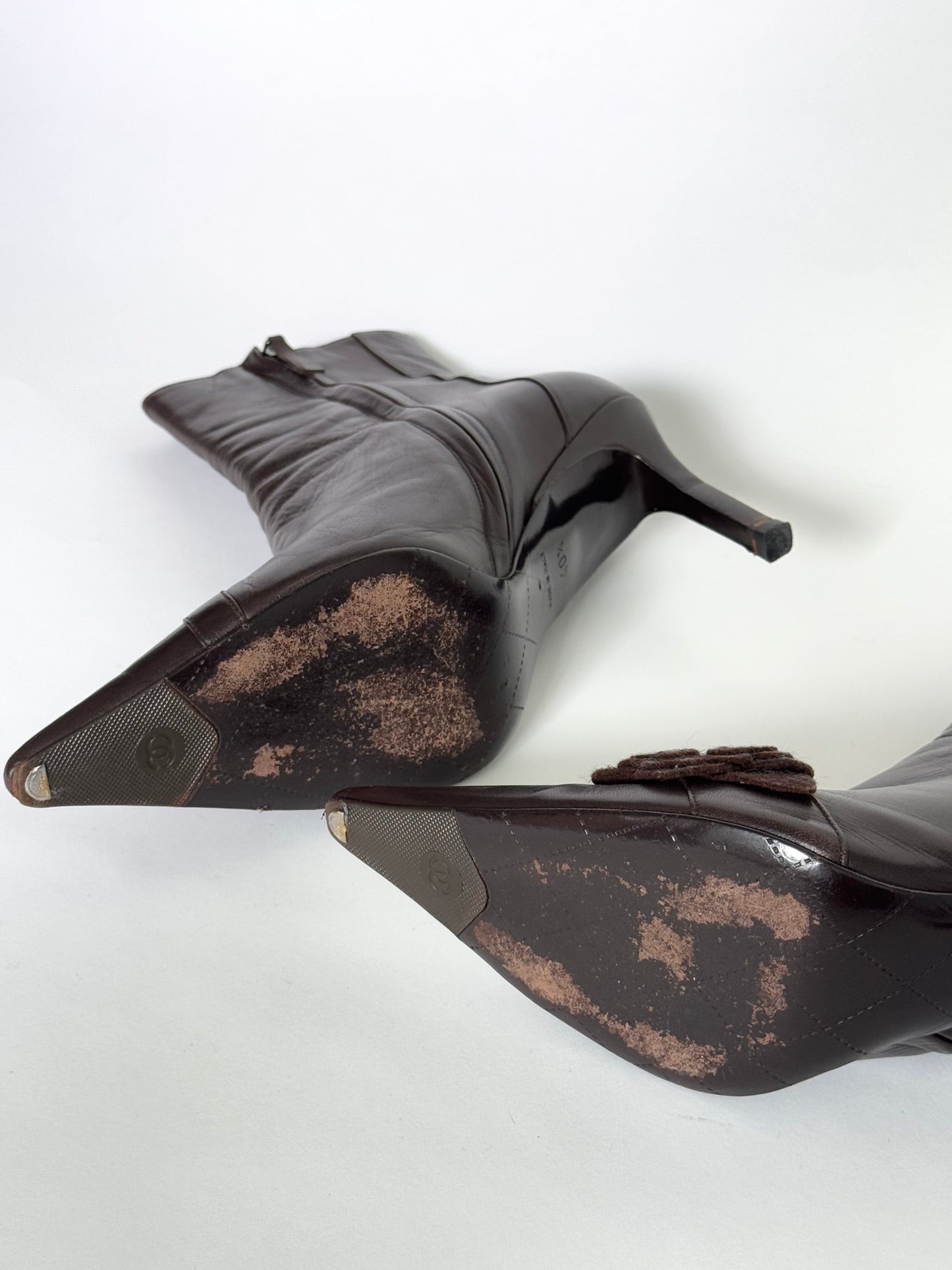 Vintage Brown CHANEL Ankle Boots (IT40.5 / US9-9.5)
