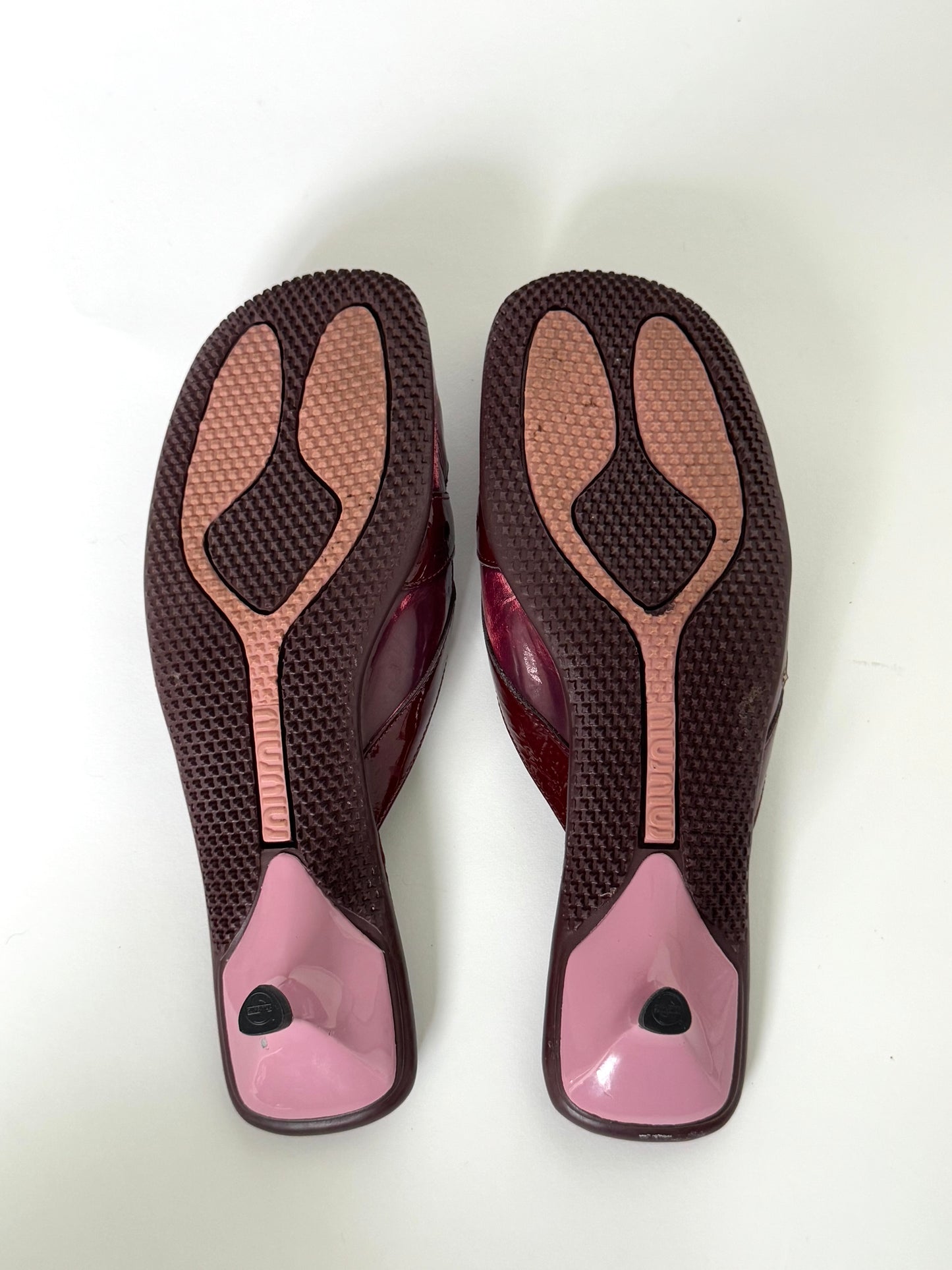 90’s Miu Miu Burgundy Leather Mules (IT36 / US6-6.5)