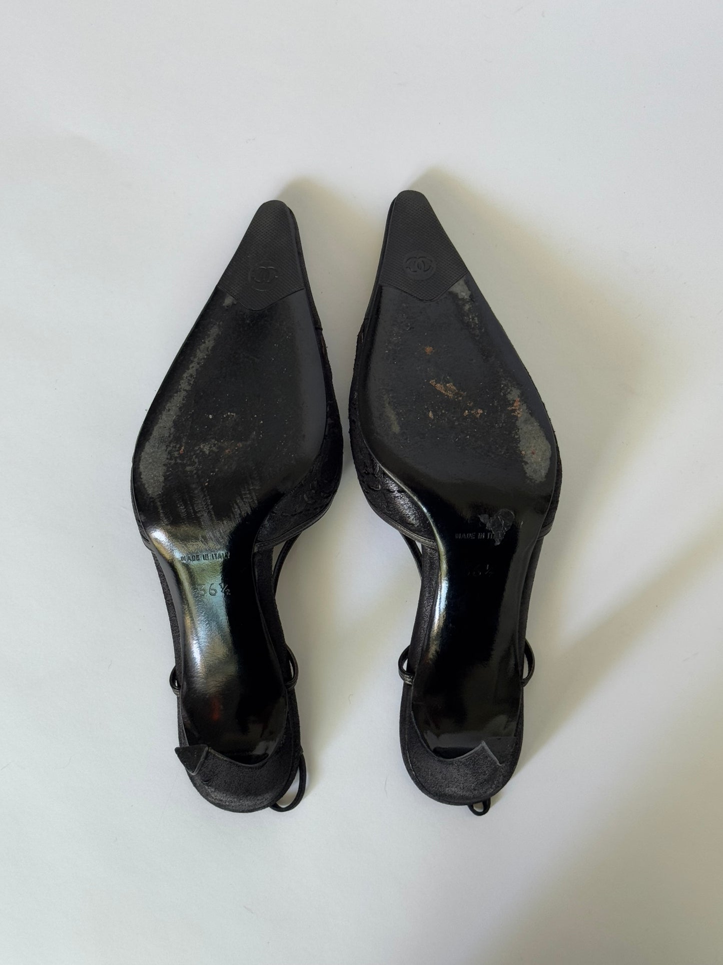 Vintage Black CHANEL Slingback Pumps (IT36.5 / US6)