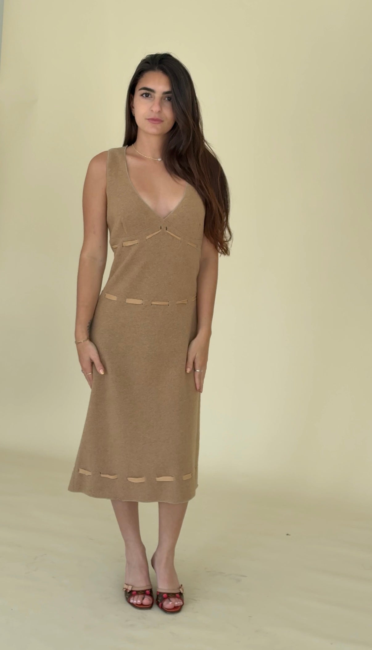 F/W1996 Miu Miu Tan Wool Dress (IT40 / US S)