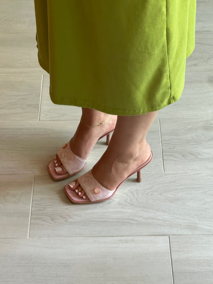CHANEL Canvas Pink Slides (IT37 / US6-6.5)