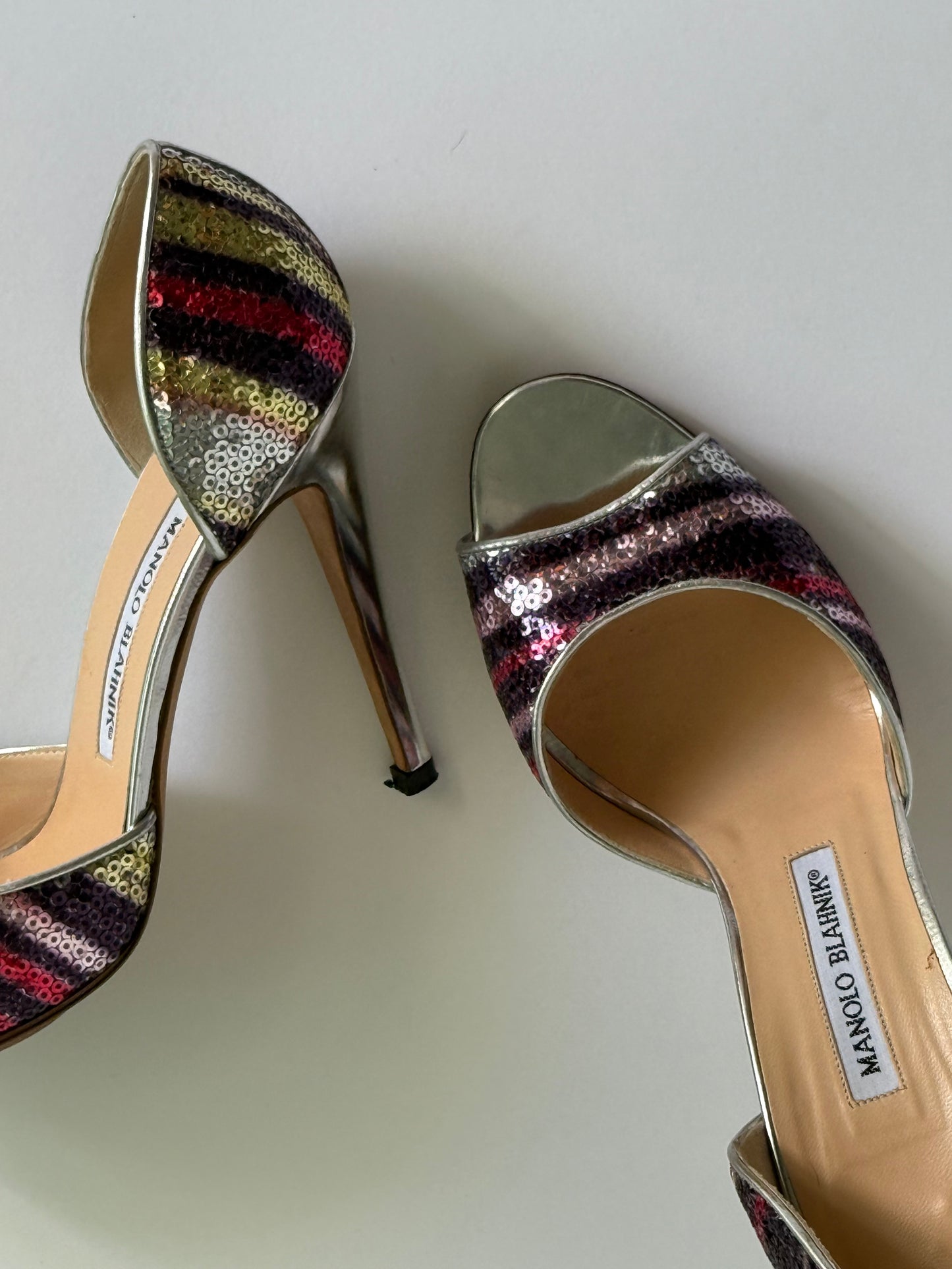 Manolo Blahnik Sequin D’Orsay Pumps (IT38 / US8.5-9)