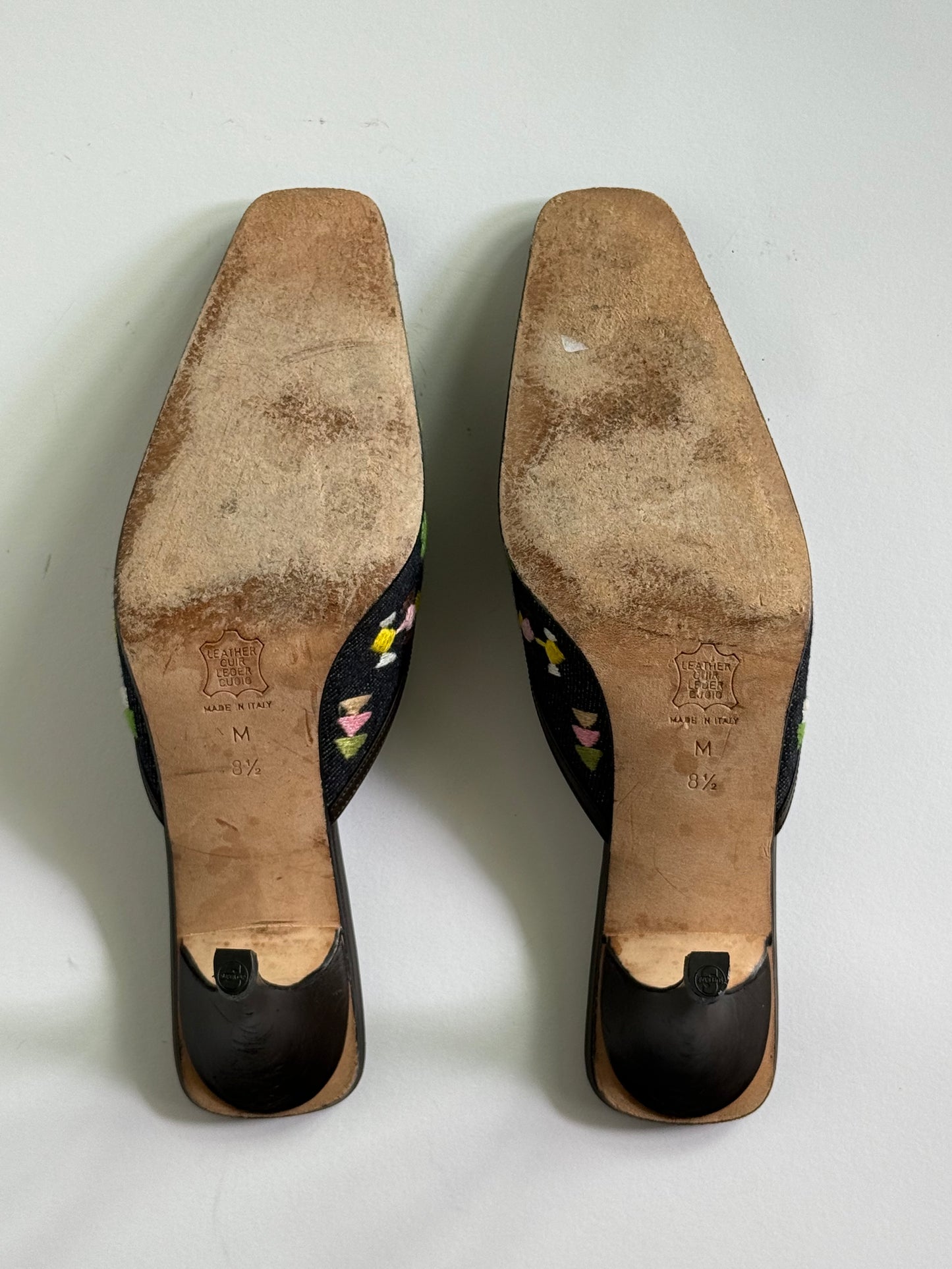 Fendi Embroidered Denim Mules (IT38.5 / US8-8.5)