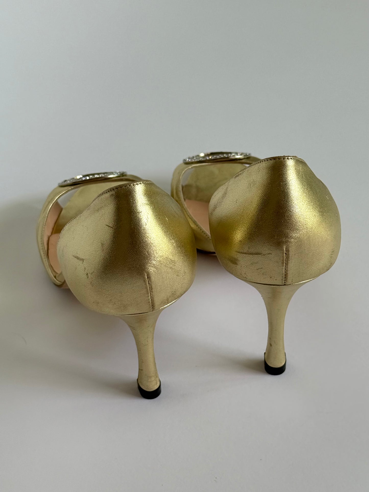 Manolo Blahnik Metallic D’Orsay Pumps (IT41 / US11.5-12)