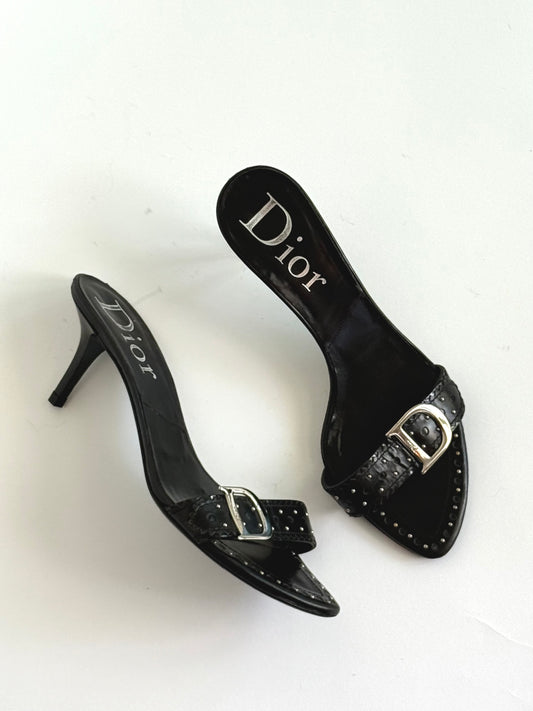 Christian Dior, John Galliano Era, Leather Slides (IT38 / US7.5-8)