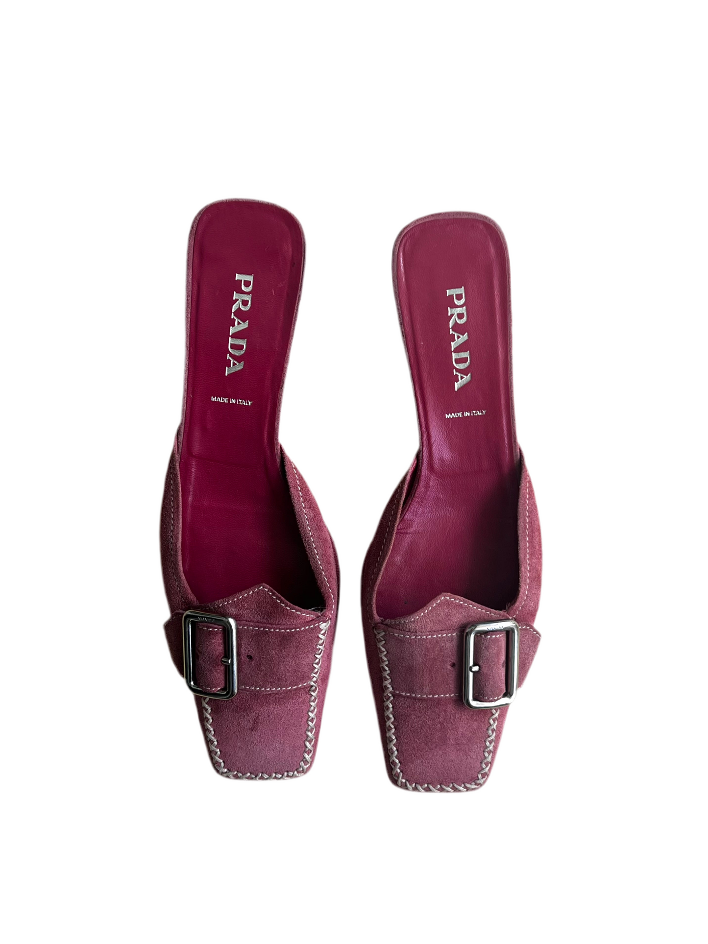 Pink Prada Suede Mules (IT36.5 / US6)