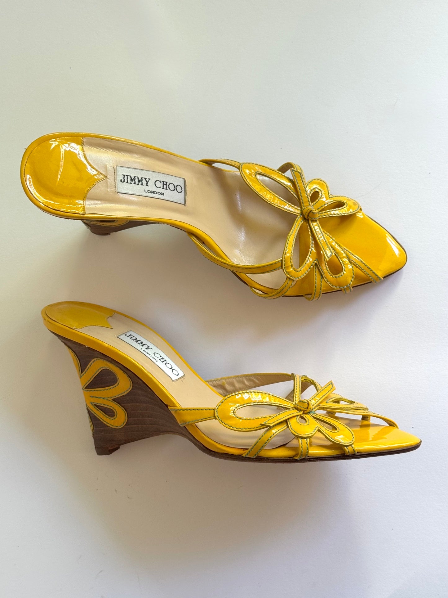 Jimmy Choo Yellow Butterfly Wedges (IT39.5 / US8.5-9)