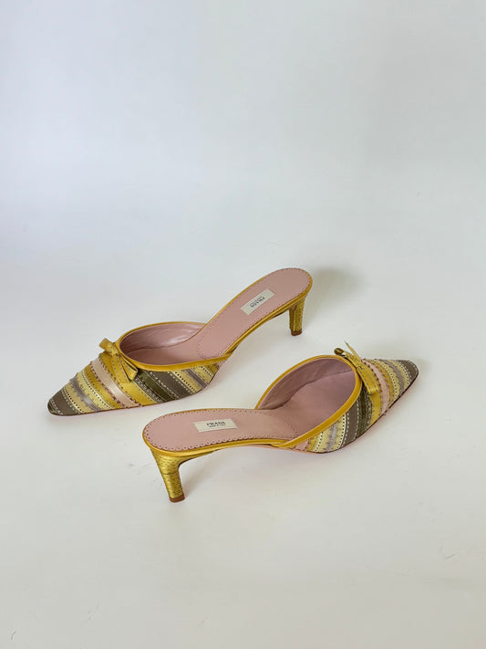 Vintage Prada Satin Bow Mules (IT39 / US8.5)