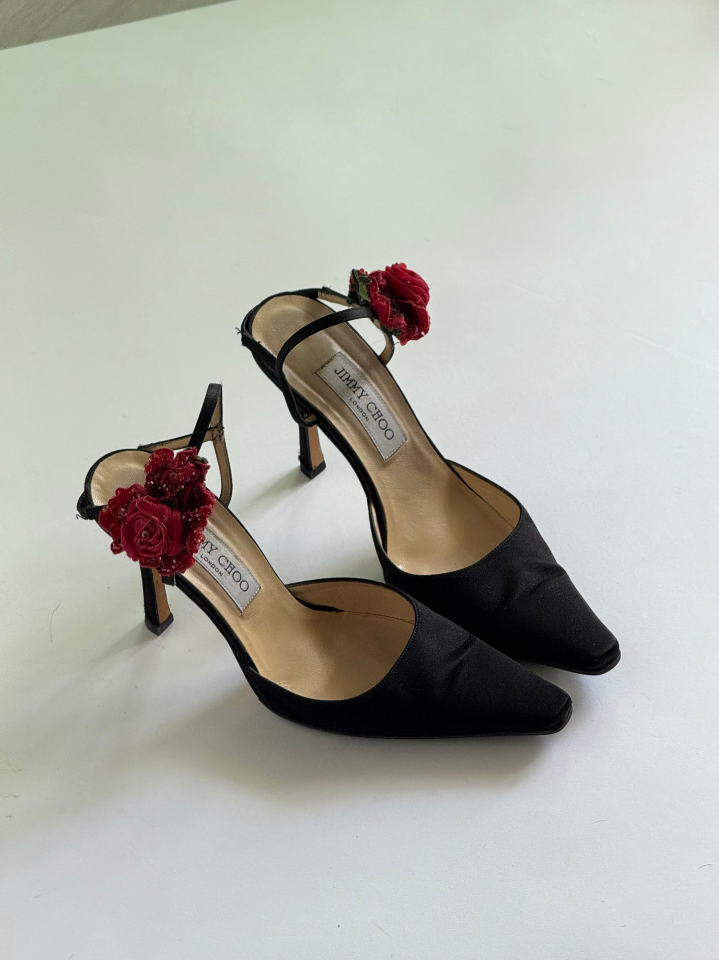 Jimmy Choo Rose Satin Slingbacks (IT37 / US7-7.5)