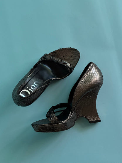 SS2003 Christian Dior Snakeskin Wedges (IT38 / US7-8)