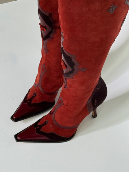 RARE Dolce & Gabbana Red Western Boots (IT37 / US6.5-7)