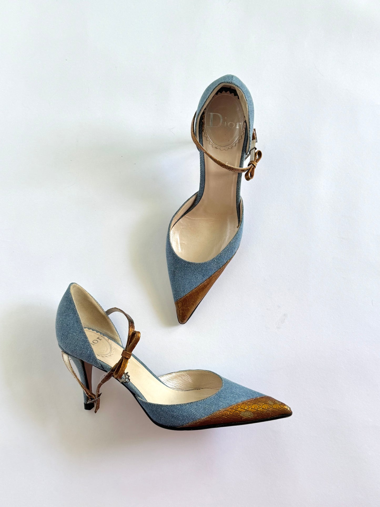 Christian Dior Denim Metallic D’Orsay Pumps (IT36 / US6-6.5)
