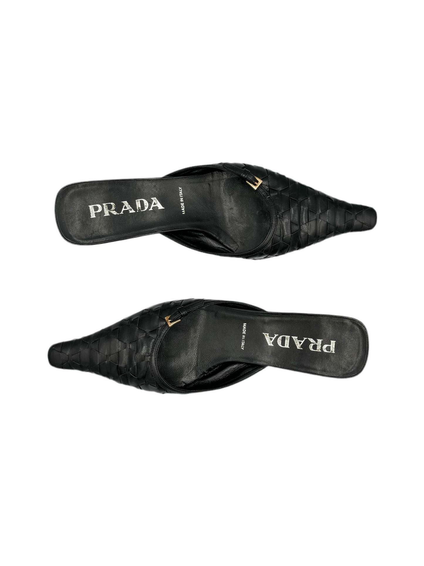 1999 Prada Black Leather Mules (IT36 / US5.5-6)