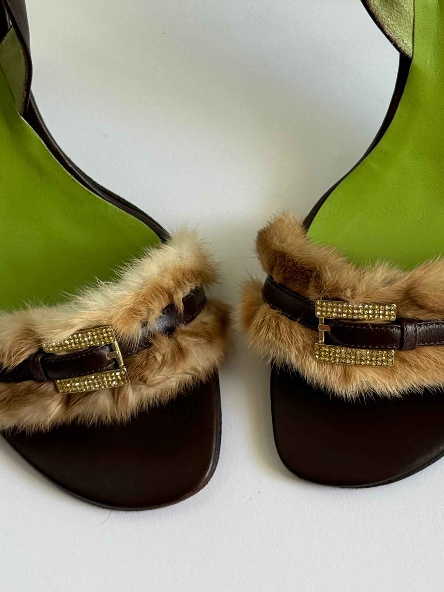 Gianni Versace Furry Slingback Sandals (IT39.5 / US9-9.5)