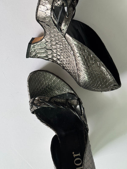 SS2003 Christian Dior Snakeskin Wedges (IT38 / US7-8)