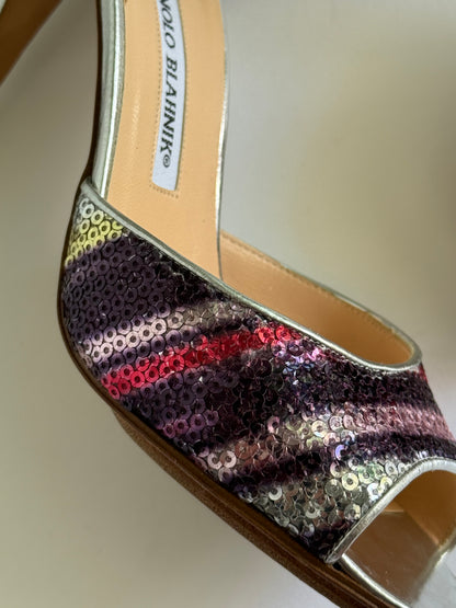 Manolo Blahnik Sequin D’Orsay Pumps (IT38 / US8.5-9)