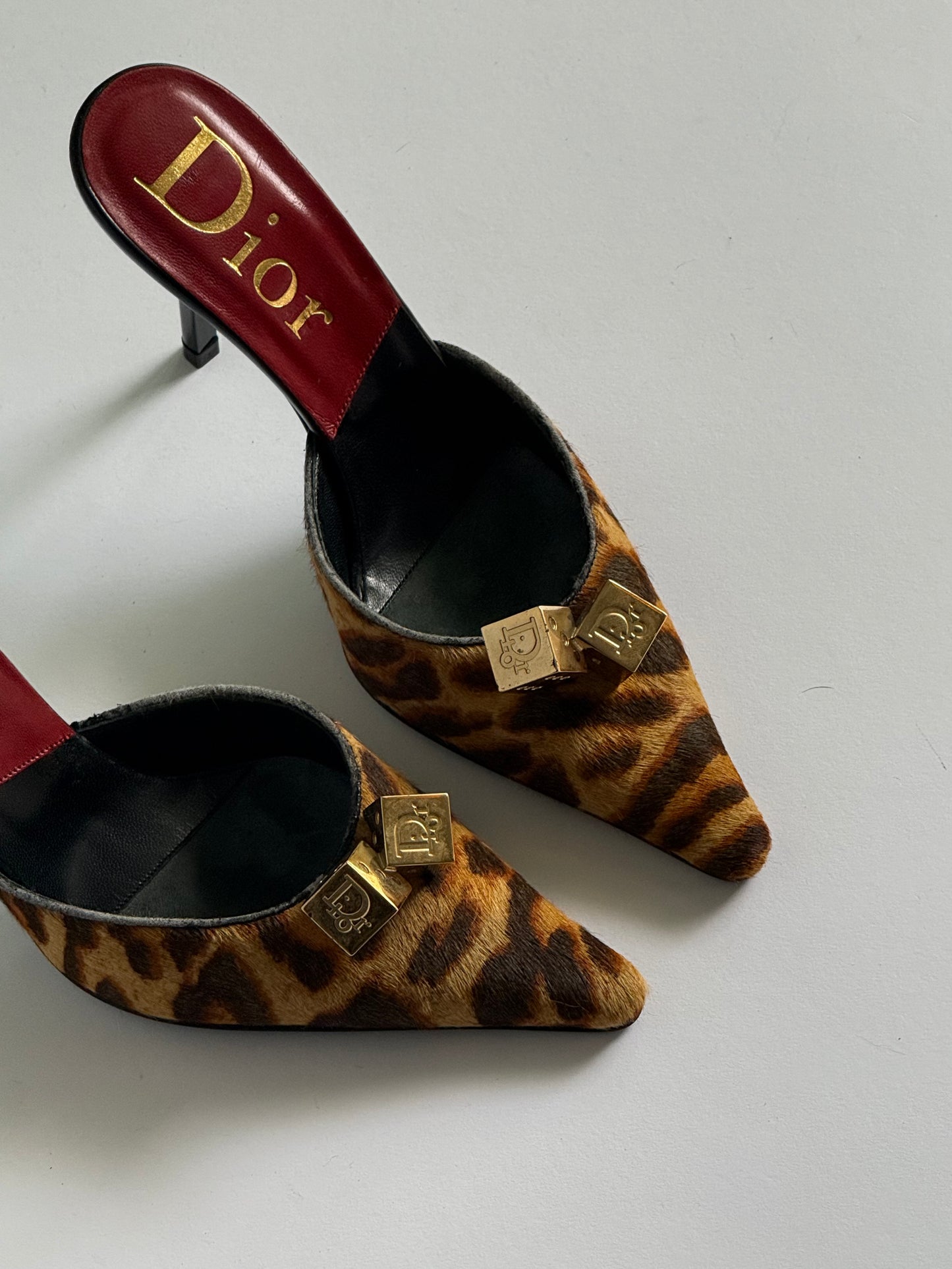 Christian Dior Dice Ponyhair Mules (IT35 / US5.5-6)