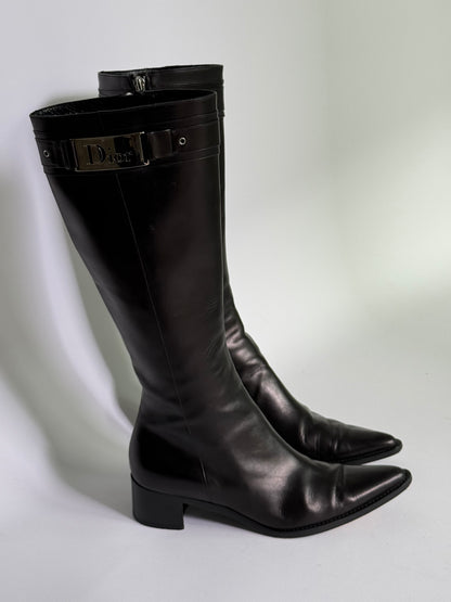 Christian Dior Black Pointed-Toe Boot (IT38.5 / US7-7.5)