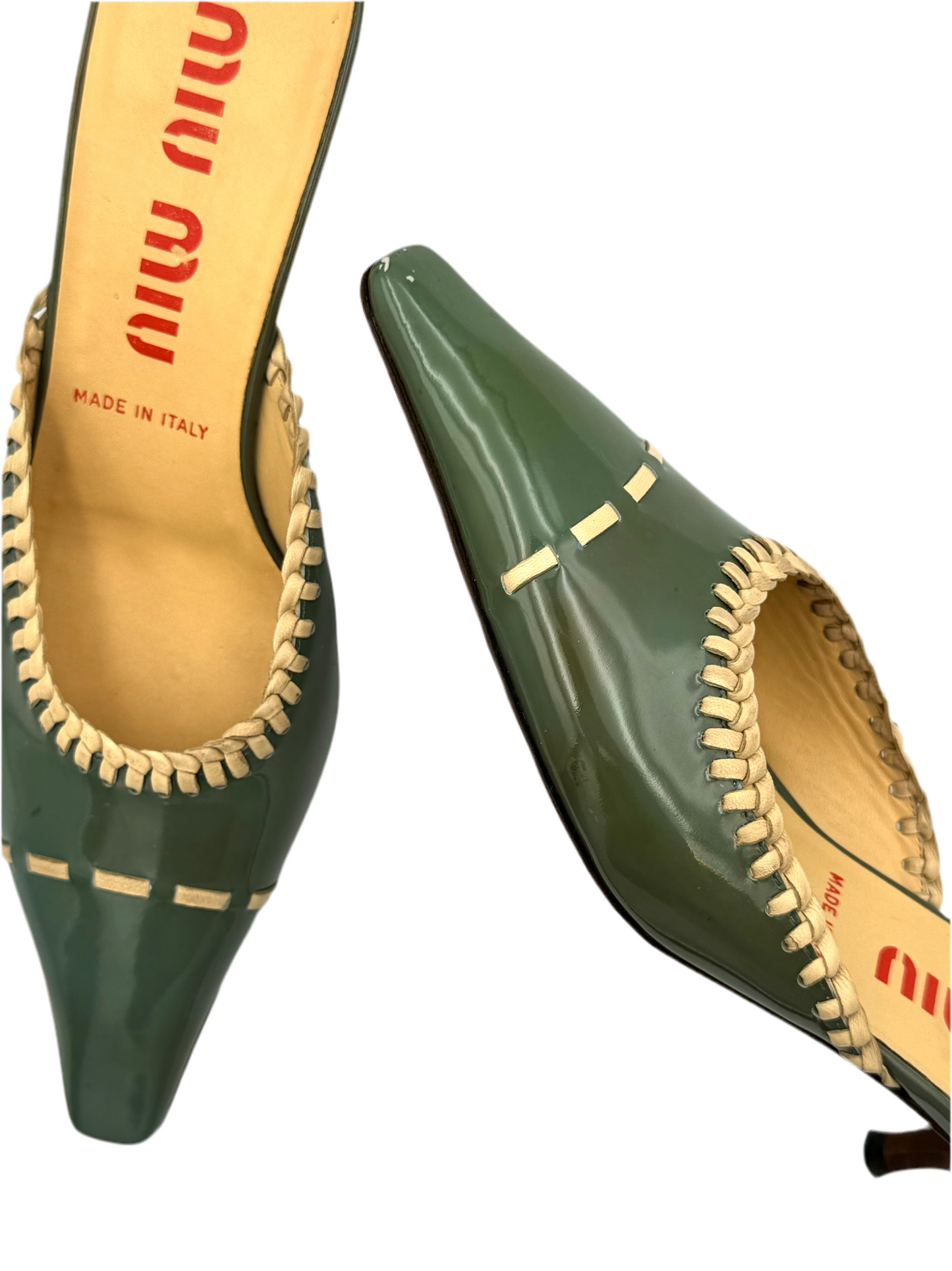 Miu Miu Vintage Green Mules (IT35 / US5.5-6)