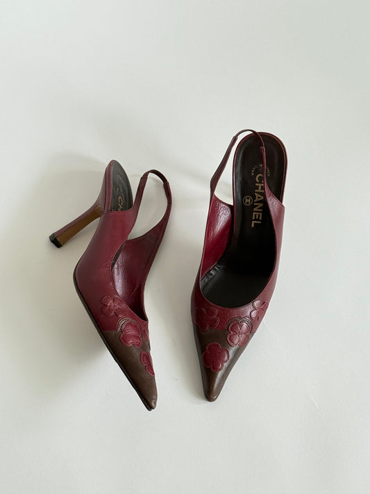 CHANEL 2001 Clover Slingbacks (IT39.5 / US8.5-9)