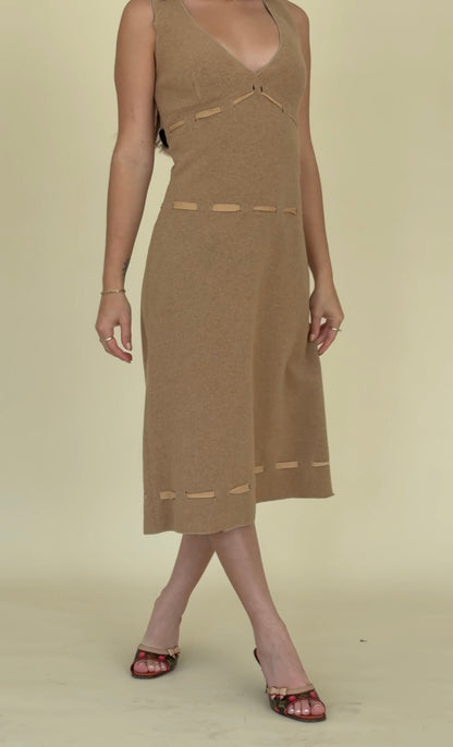 F/W1996 Miu Miu Tan Wool Dress (IT40 / US S)